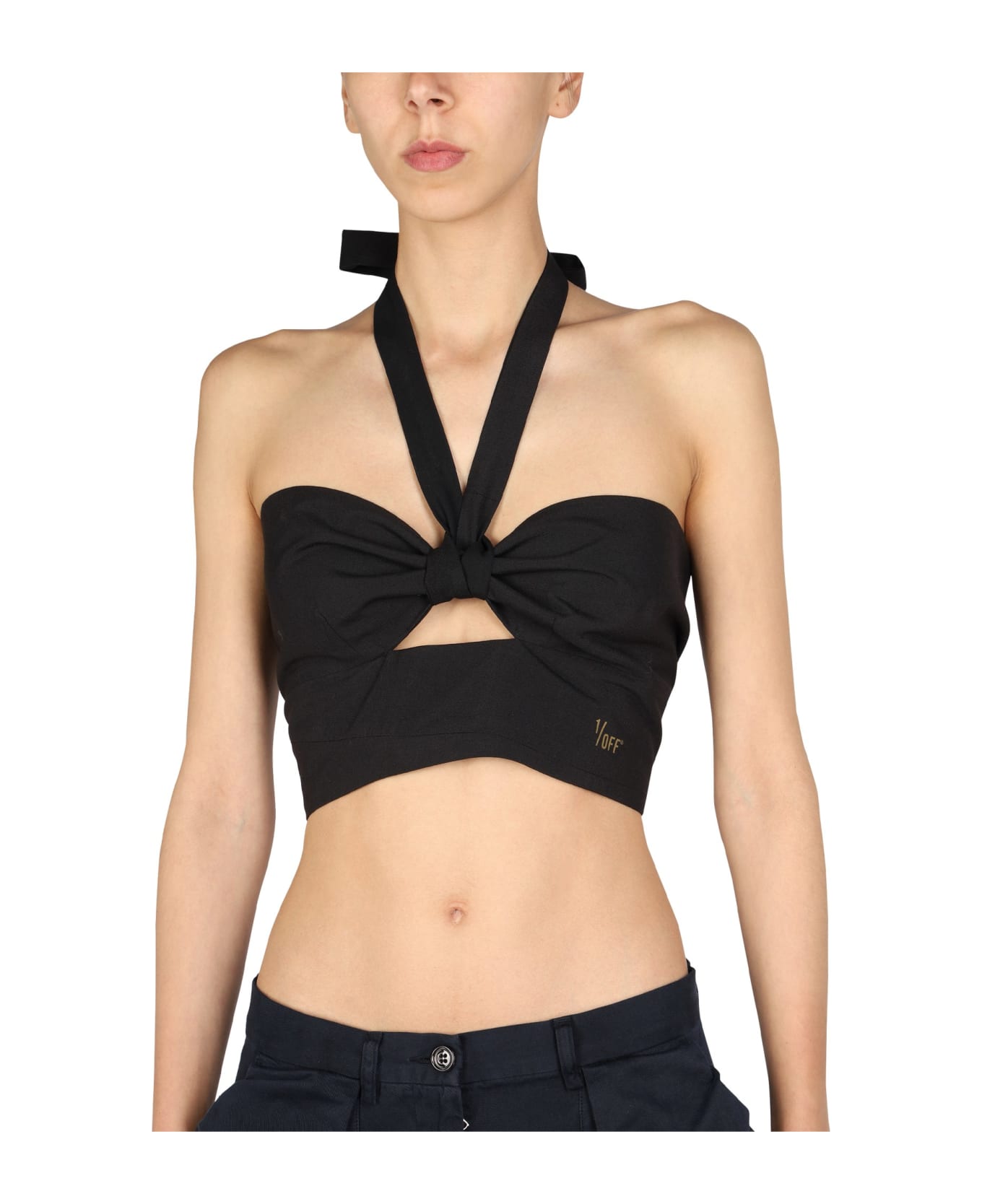 1/OFF Top With Crossed Straps - NERO