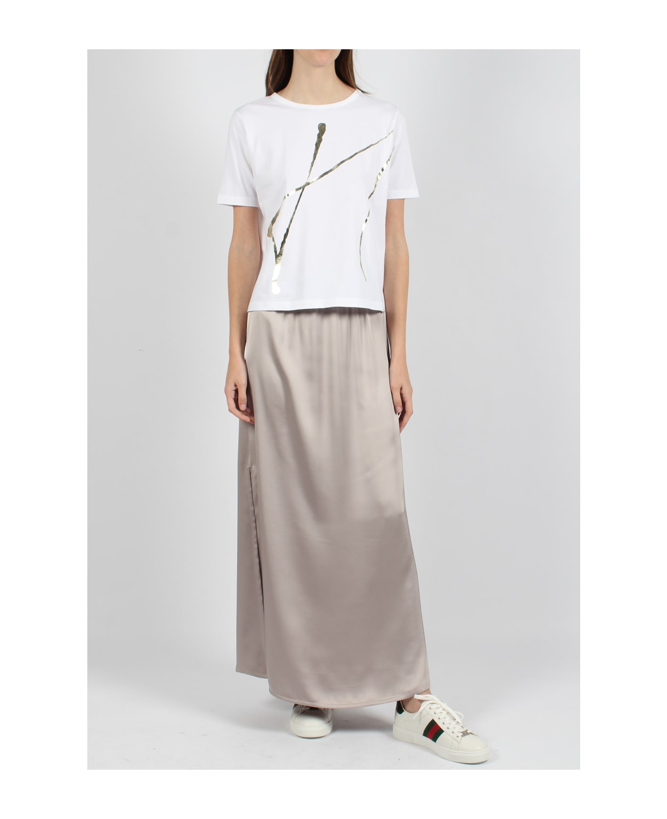Herno Satin Skirt - Nude 
Neutrals