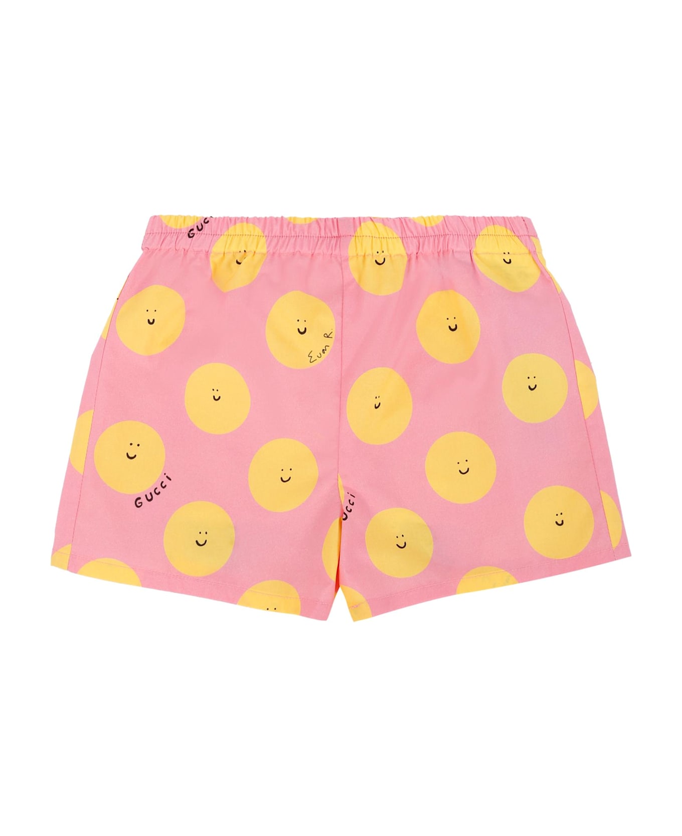Gucci Pink Shorts For Baby Girl With Sun - Pink