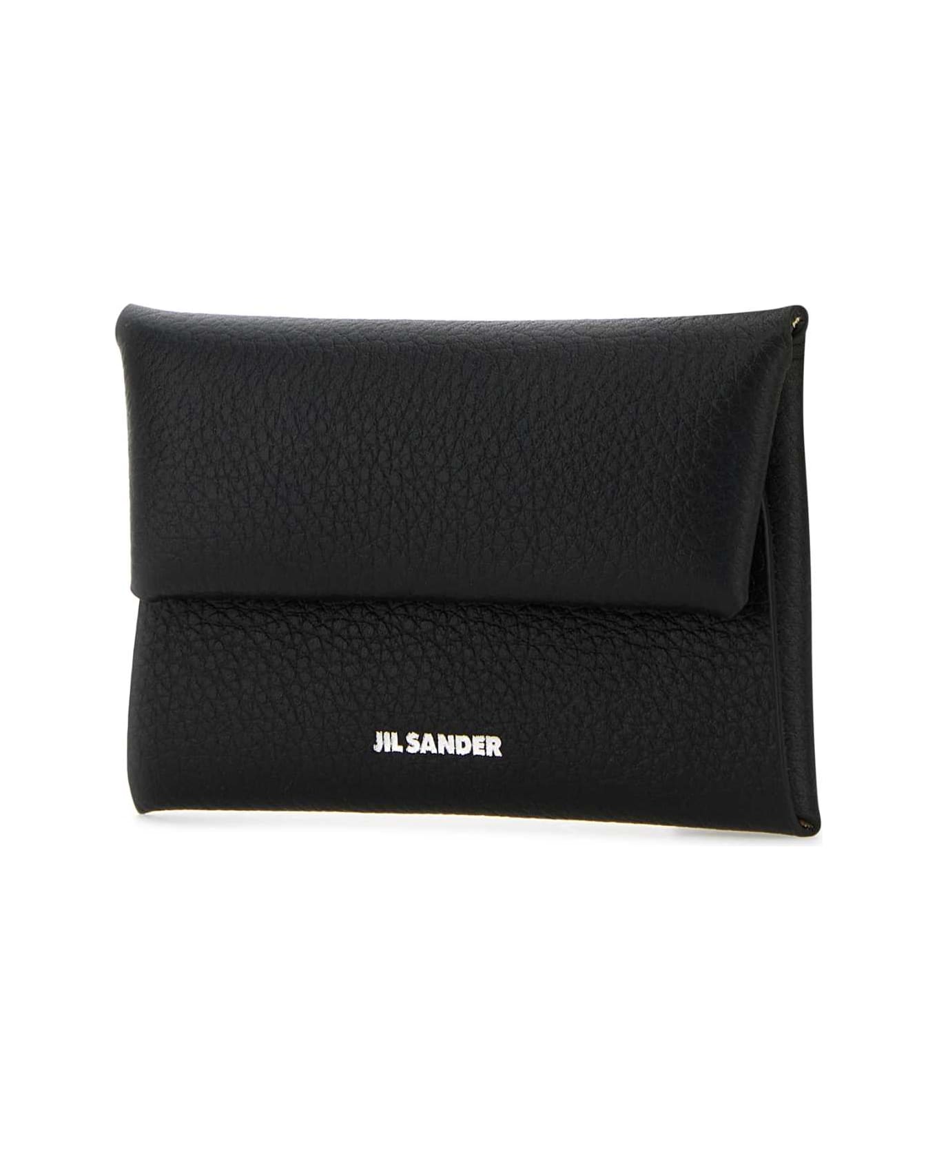 Jil Sander Black Leather Coin Purse - BLACK