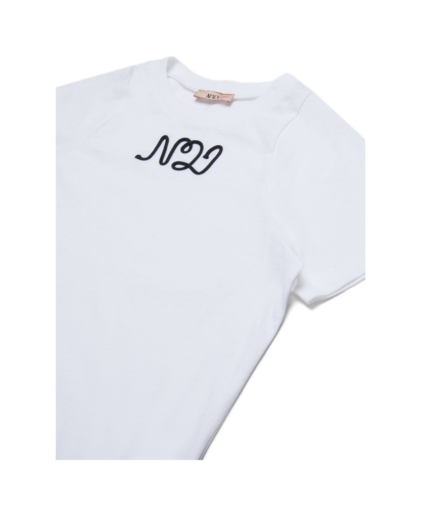 N.21 Nº21 Kids White Crew-neck - White