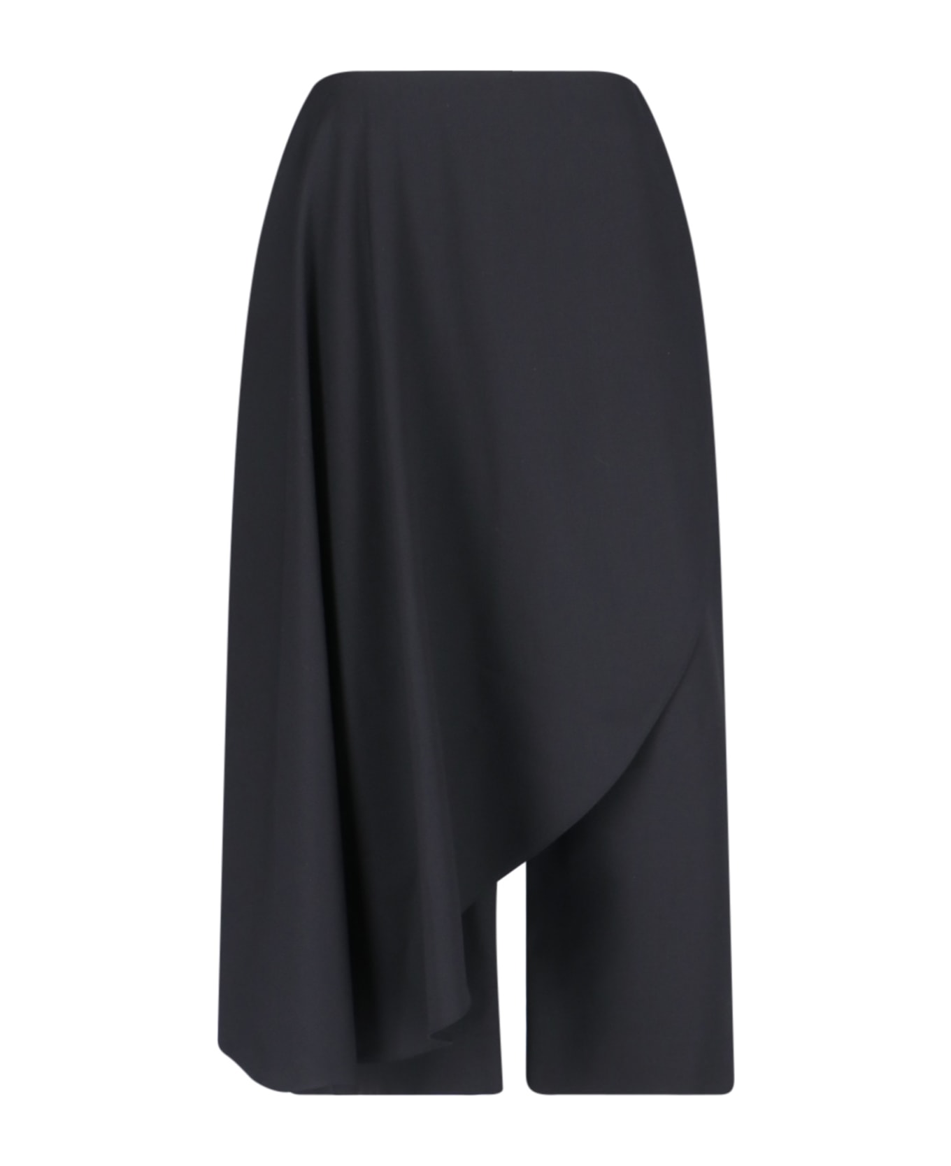 Alaia Asymmetrical Wool Pant Skirt - Black