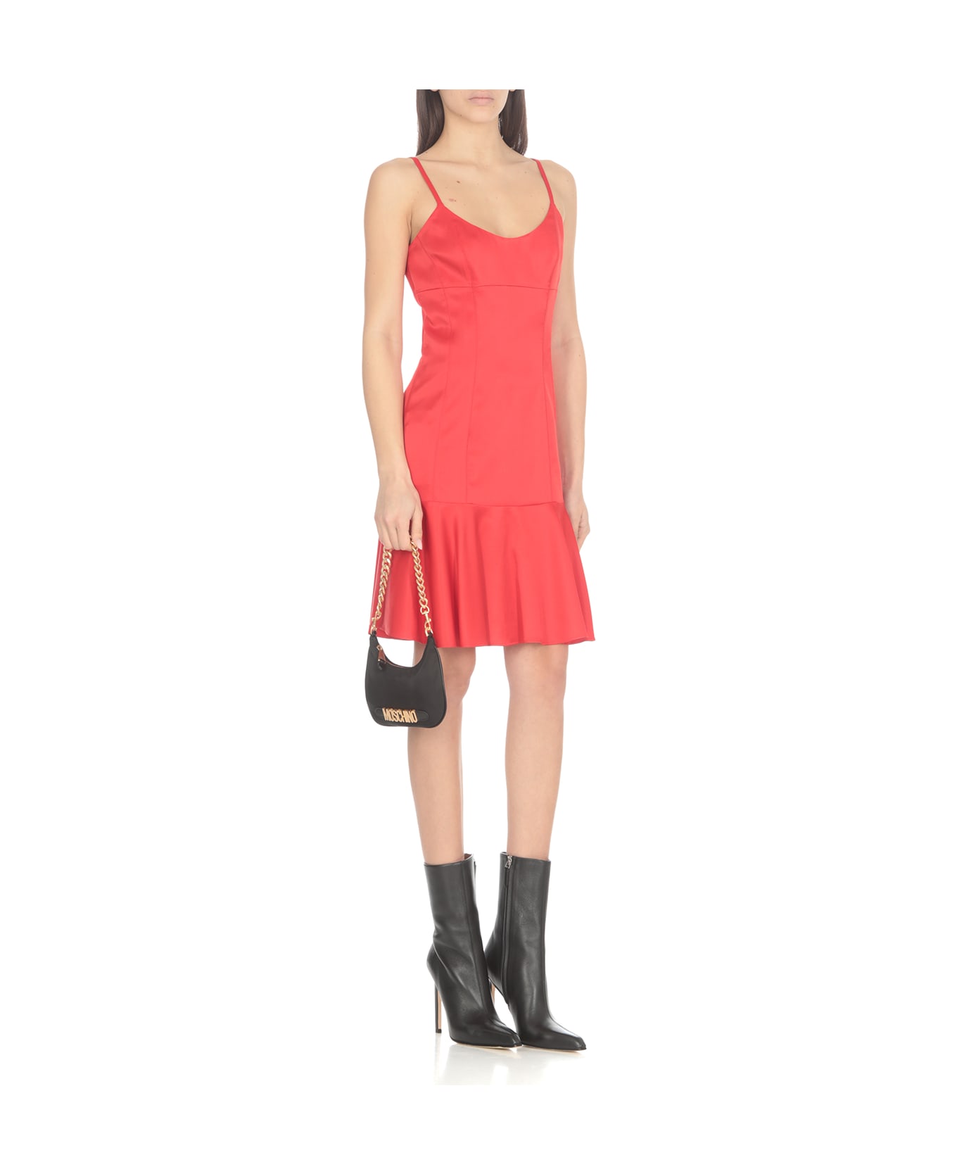 M05CH1N0 Jeans Viscose Dress - Red ワンピース＆ドレス