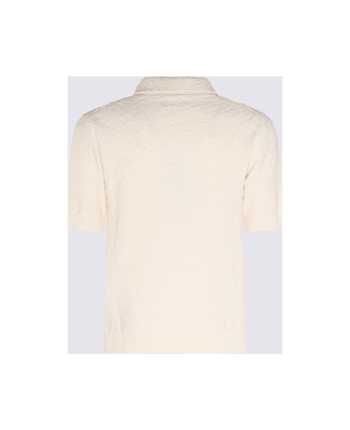 Maison Margiela Cream Cotton Blend Polo Shirt - Beige