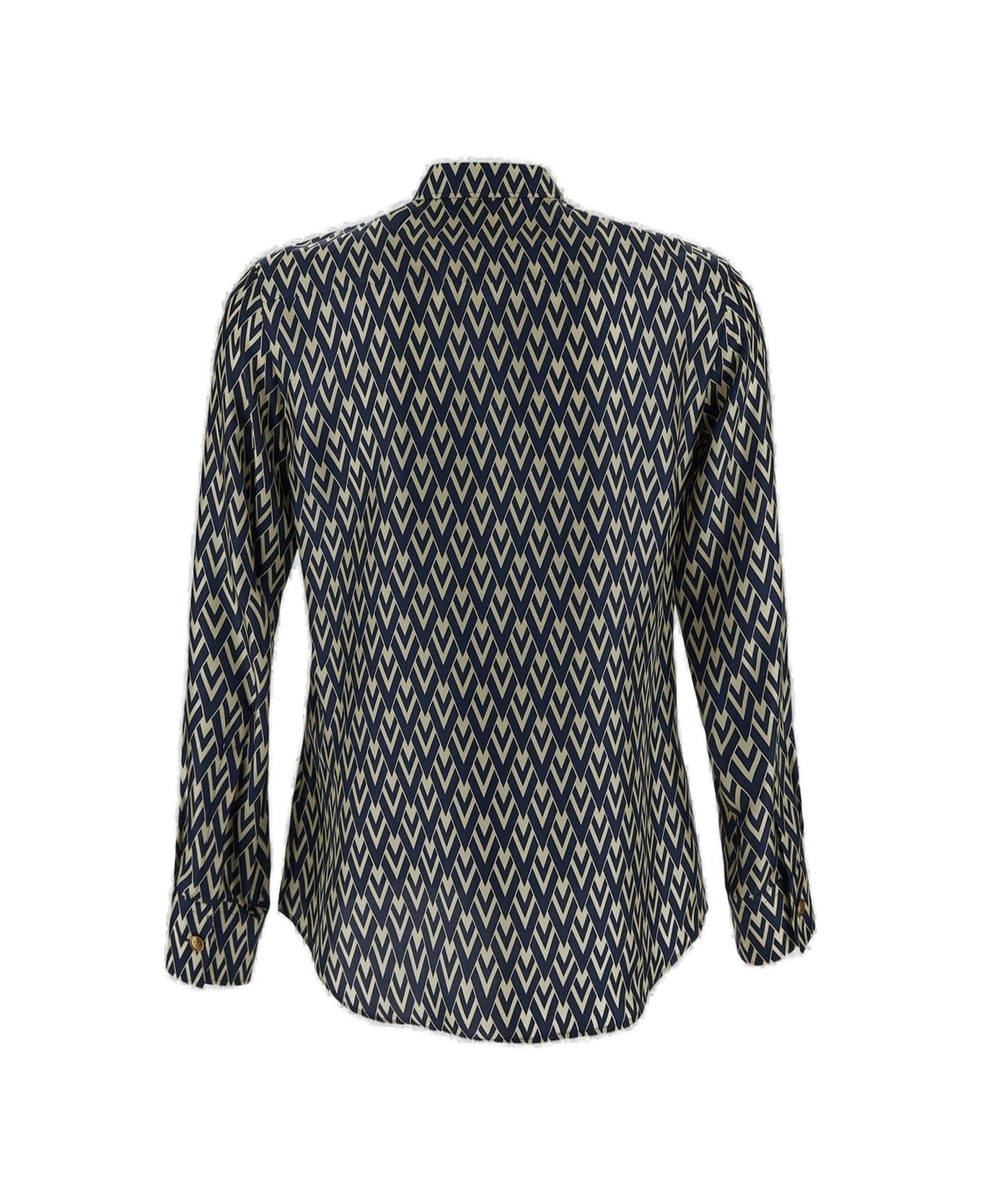 Curved Hem Button-up Shirt