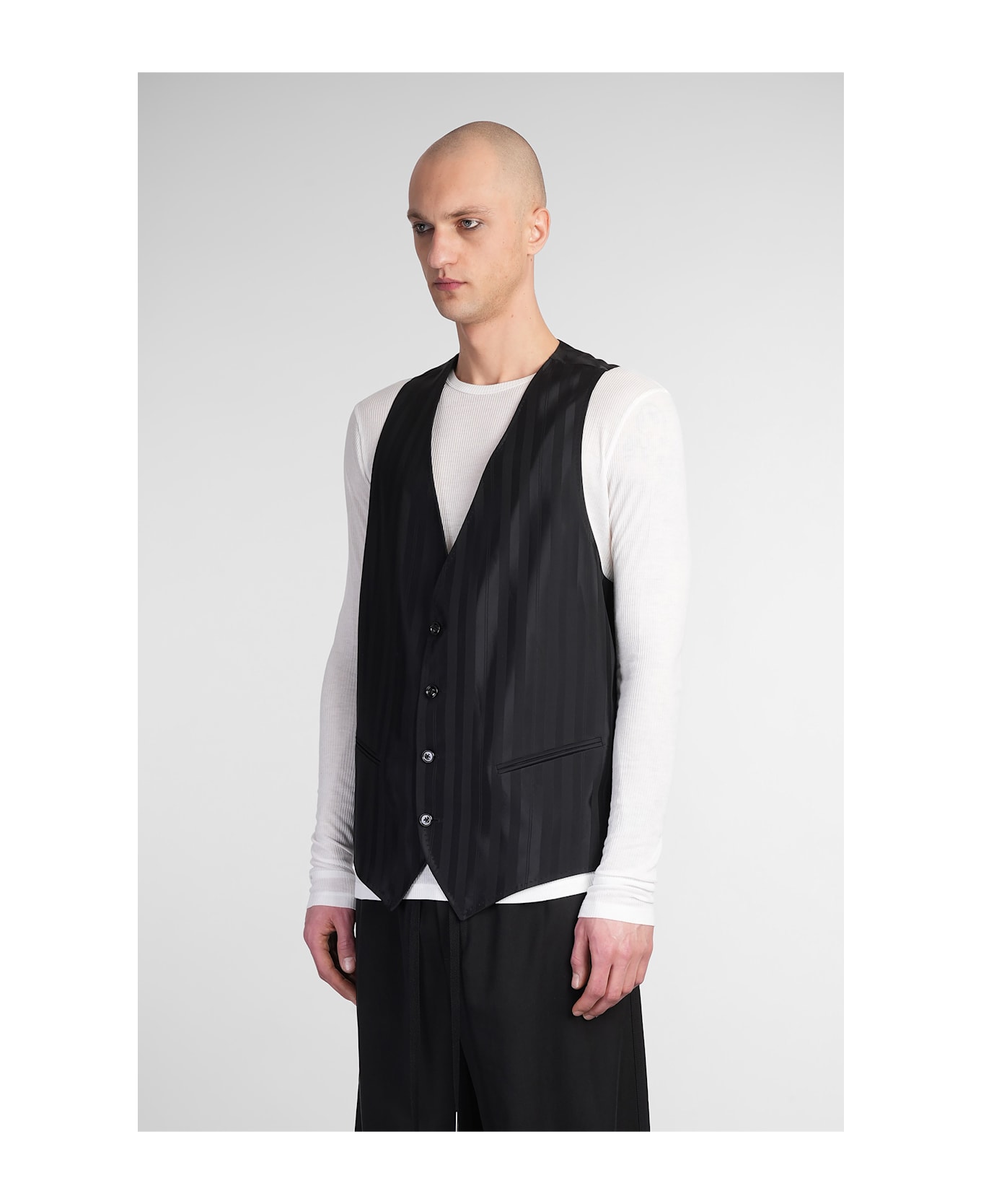 Ann Demeulemeester Juikko Vest In Black Viscose - black