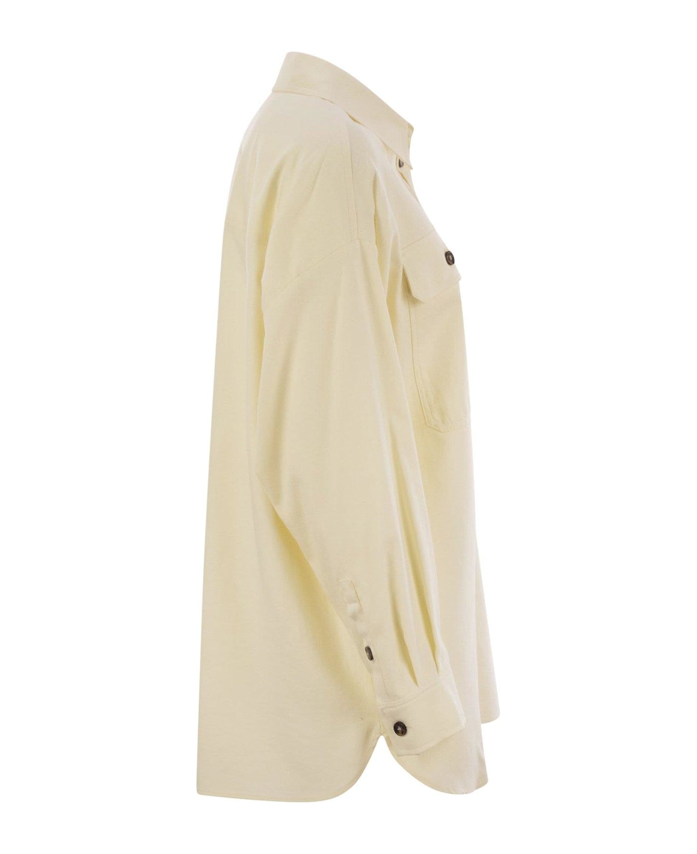 Weekend Max Mara Oversized Buttoned Long-sleeved Shirt - Ecru
