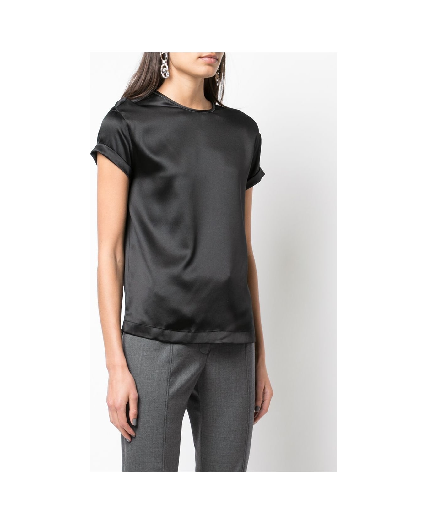 Brunello Cucinelli Silk Top - Black