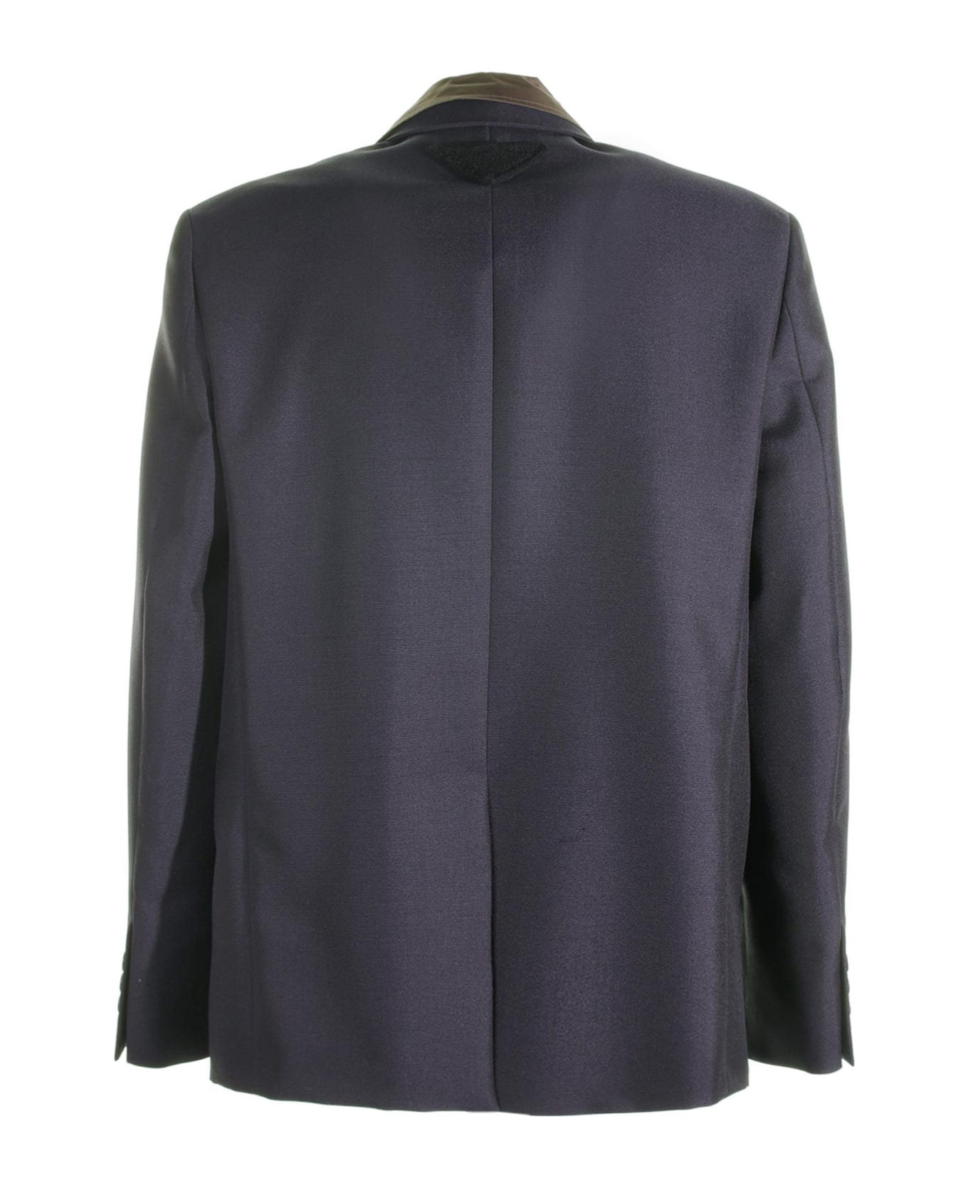 Prada Single-breasted Jacket In Blue Mohair Wool - BLEU