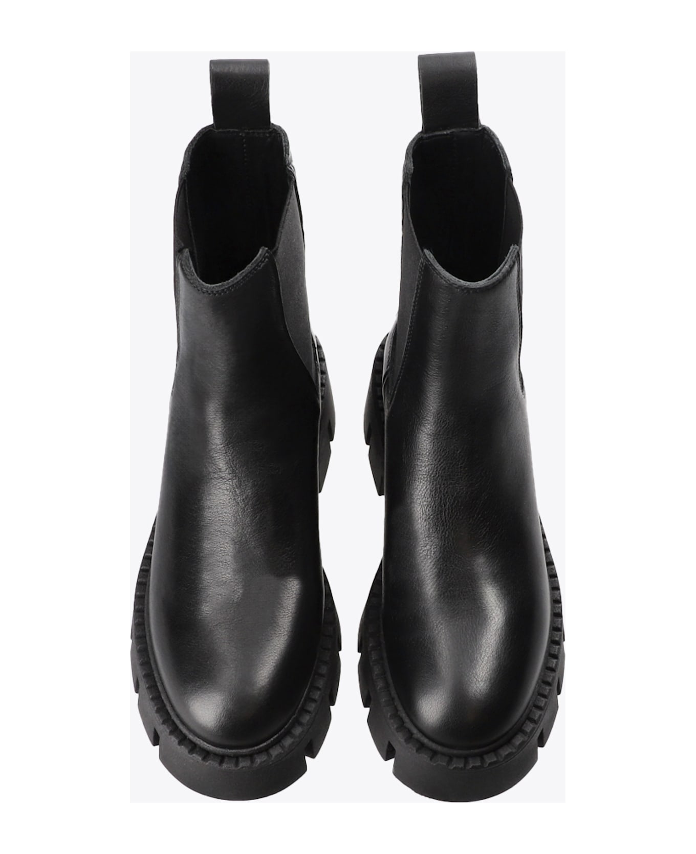 Copenhagen Woman Leather Chelsea Boot Black leather chelsea boots with chunky sole - Nero