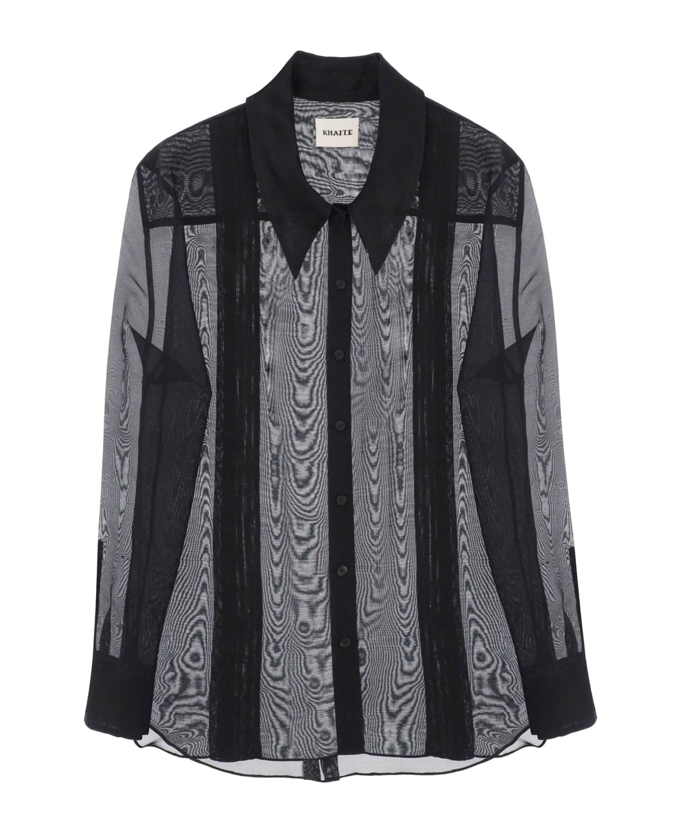 Khaite Nori Shirt In Silk Organza - BLACK (Black)