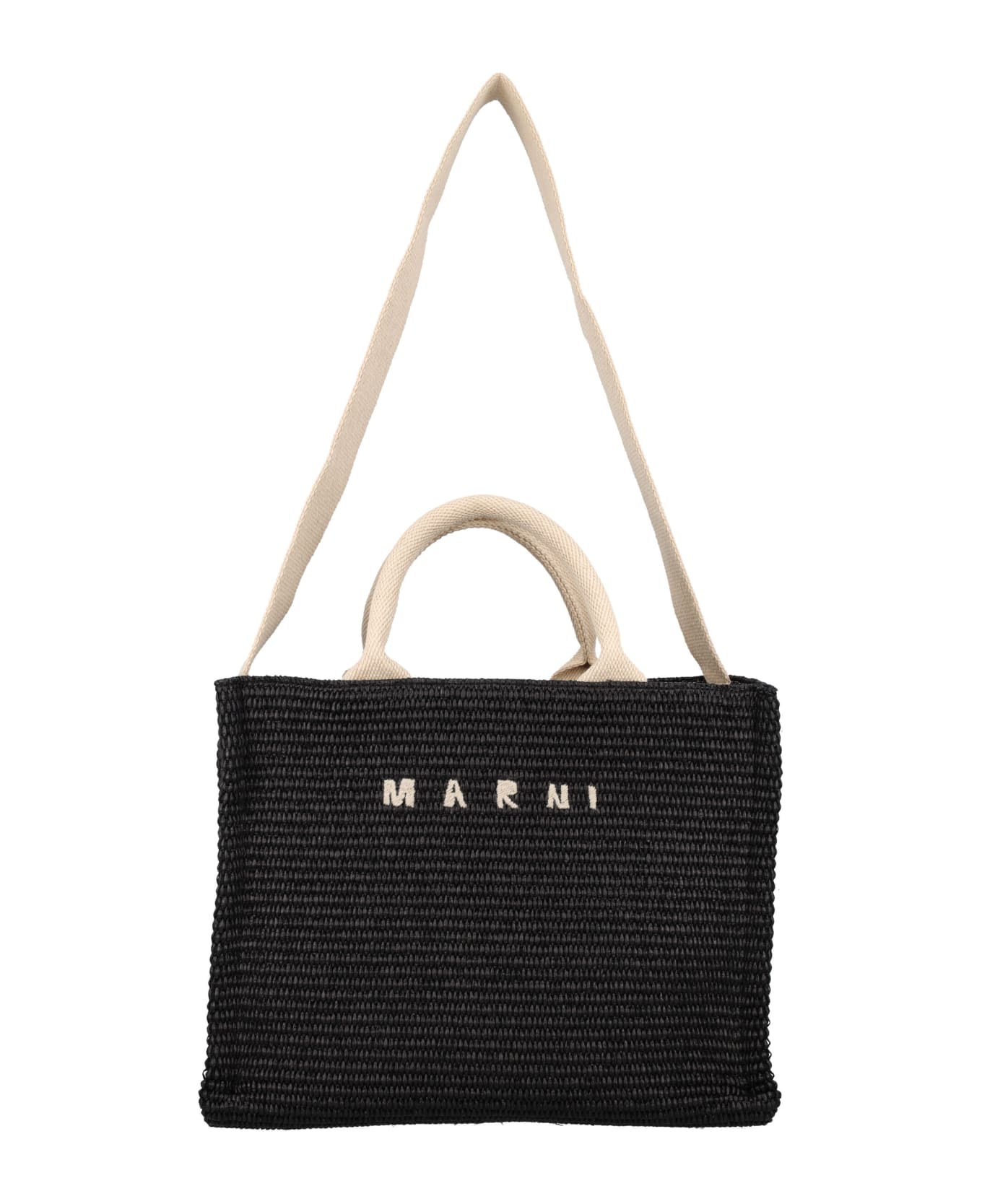 Marni Small Raffia Tote Bag - BLACK トートバッグ