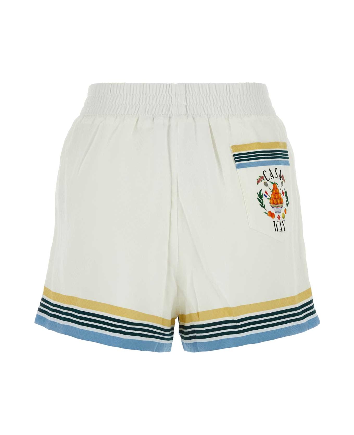 Casablanca White Silk Shorts - CASWAYSTR