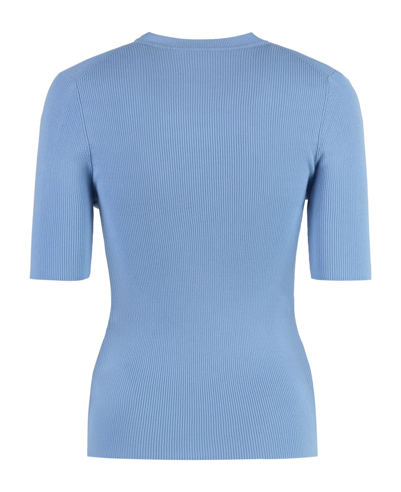 Parosh Cotton Knit T-shirt - Azzurro Polvere