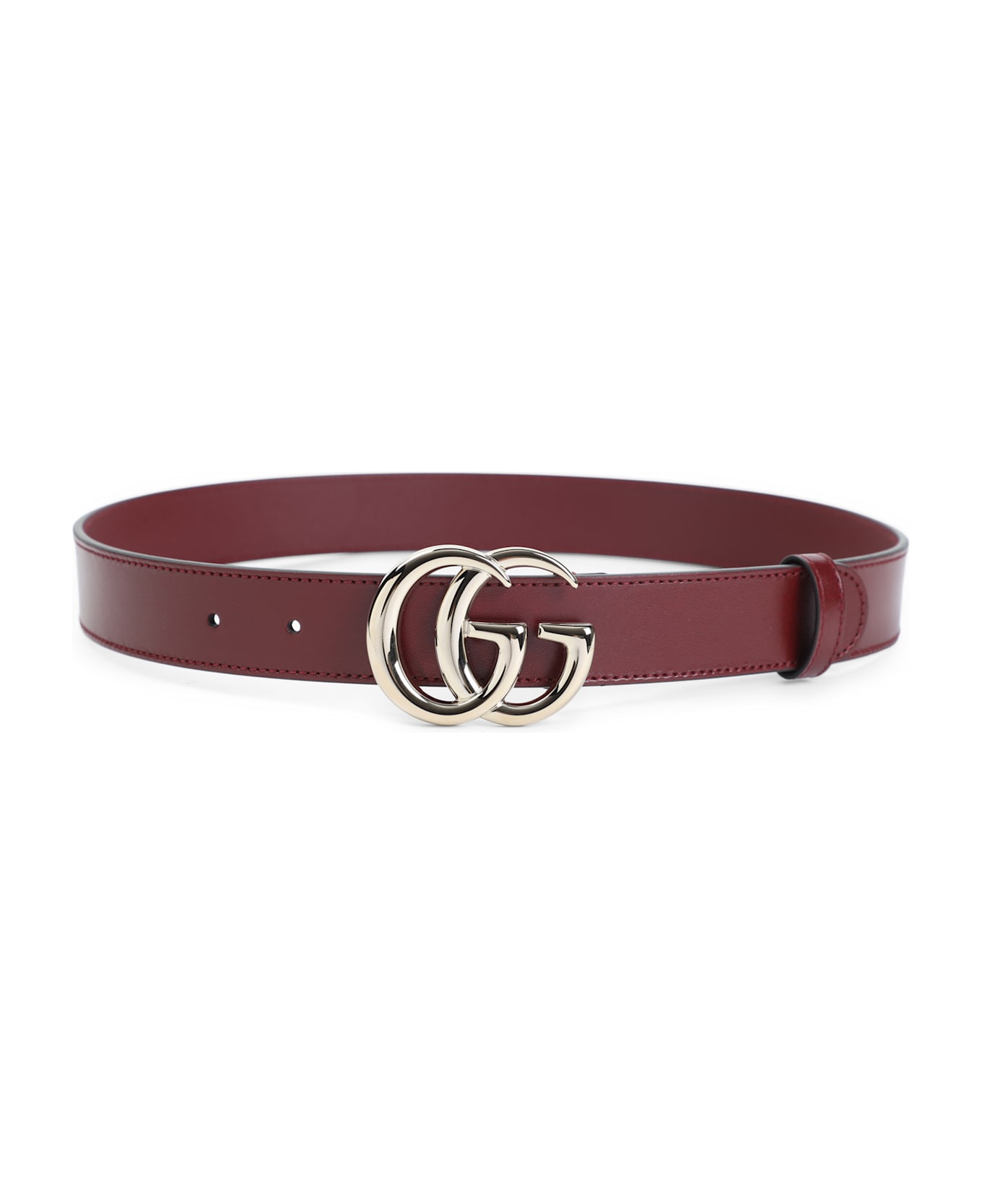 Gucci 3 Cm Gg Gold Belt - Rosso Ancora