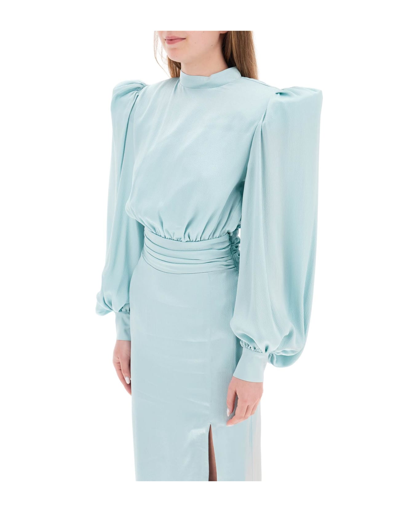 MVP Wardrobe 'edendale' Long Dress In Satin - ALOE (Light blue)