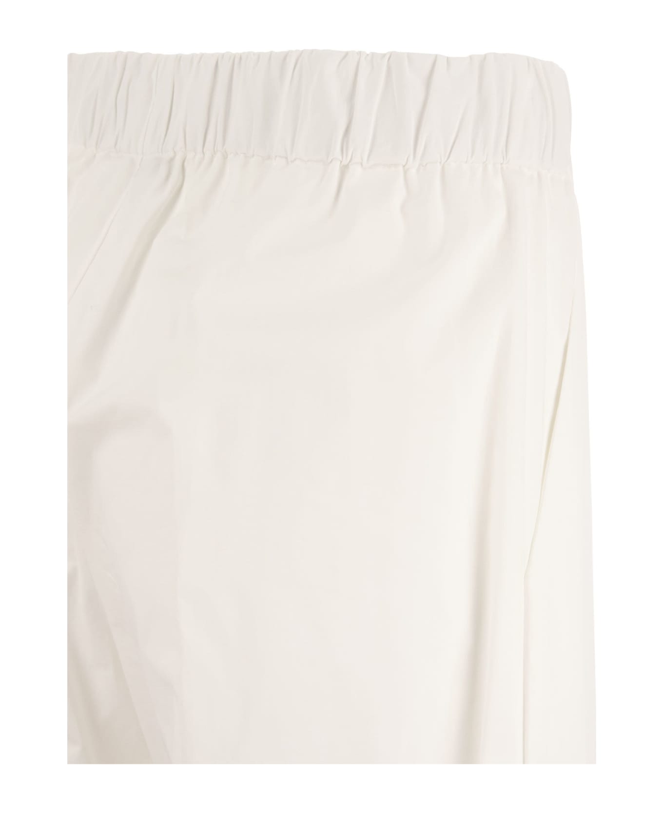 Antonelli Papaya - Loose Cotton Trousers - White
