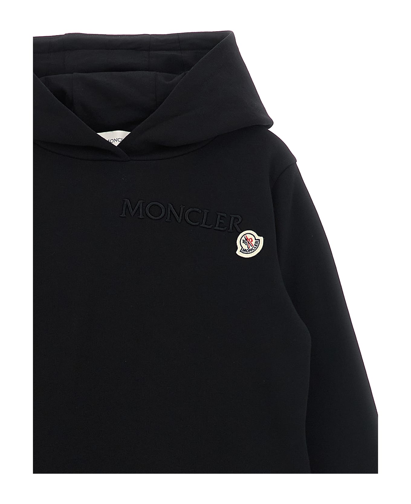 Moncler Logo Embroidery Hoodie - Black  