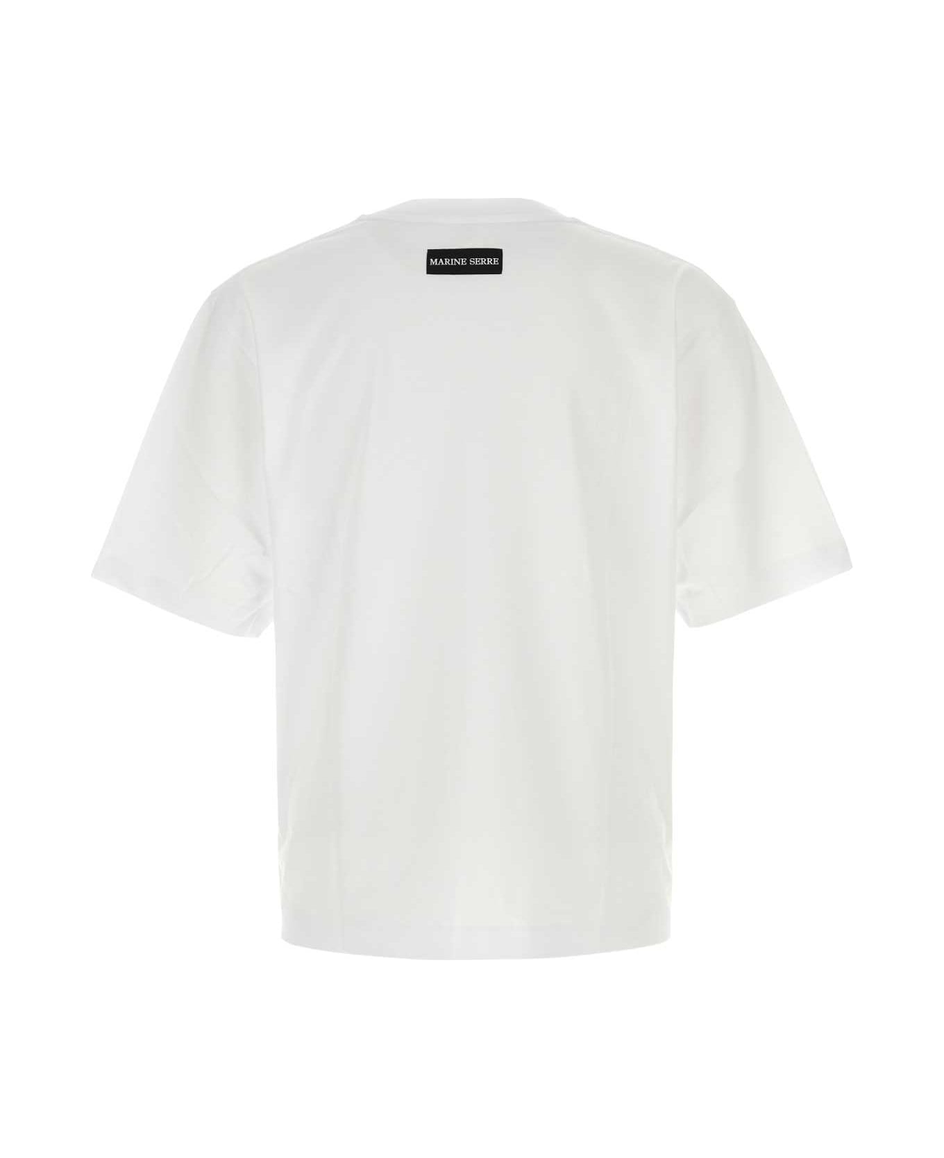 Marine Serre White Cotton T-shirt - WHITE