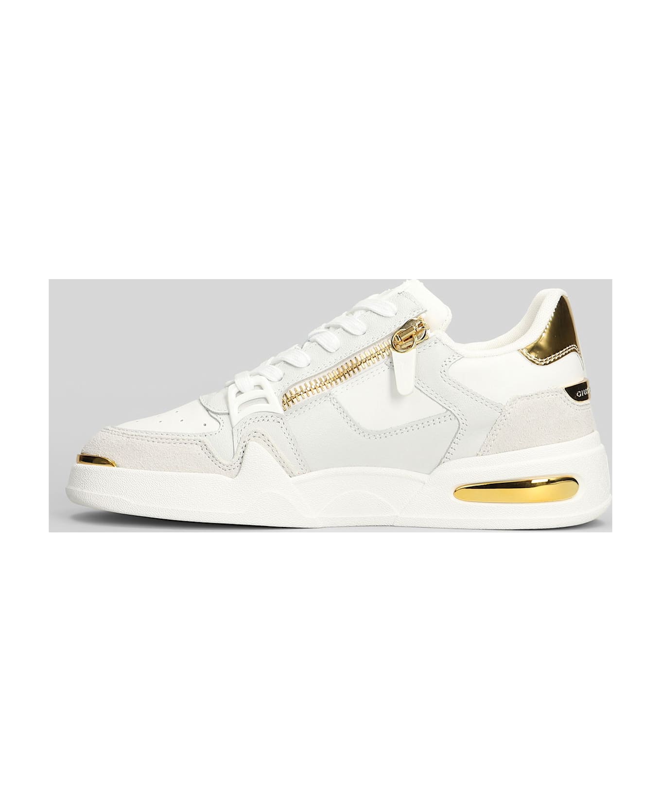 Giuseppe Zanotti Gz-ghost Sneakers In White Suede And Leather - white