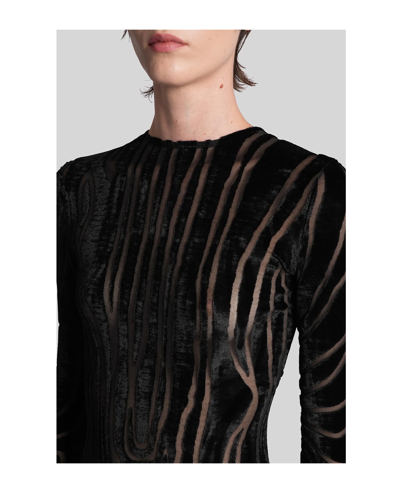 Balmain Long Dress In Black Viscose - black