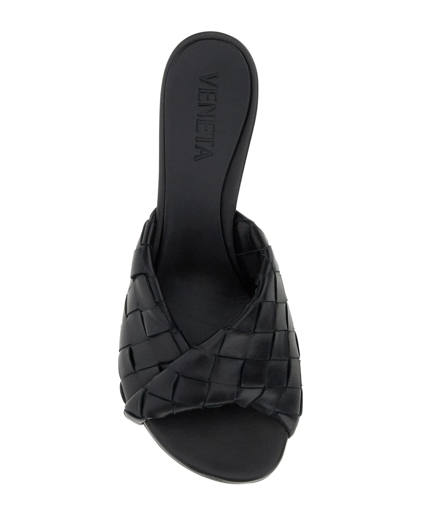 Bottega Veneta Black Nappa Leather Blink Mules - Black