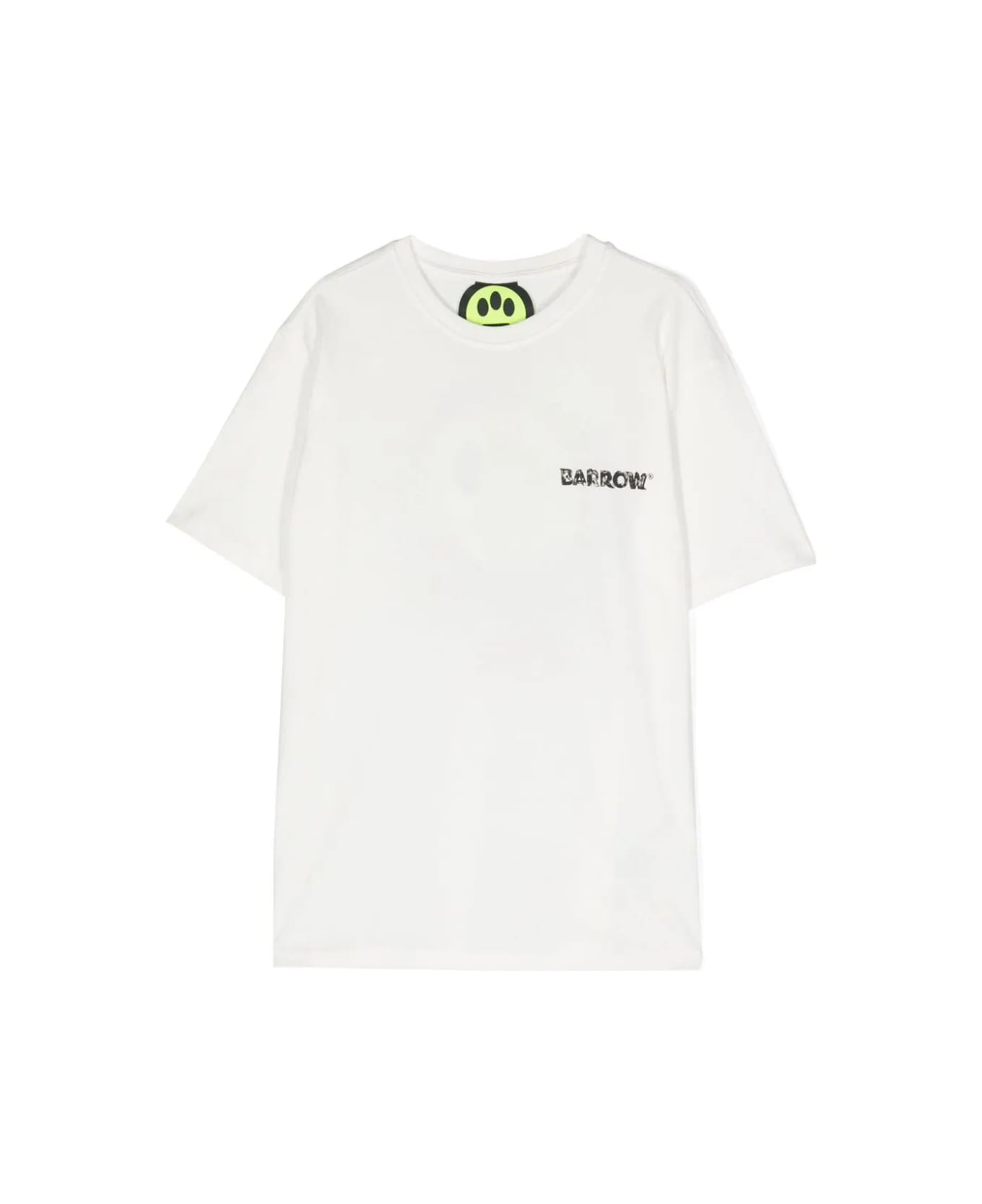 Barrow White T-shirt With Logo And Graphics - Off white