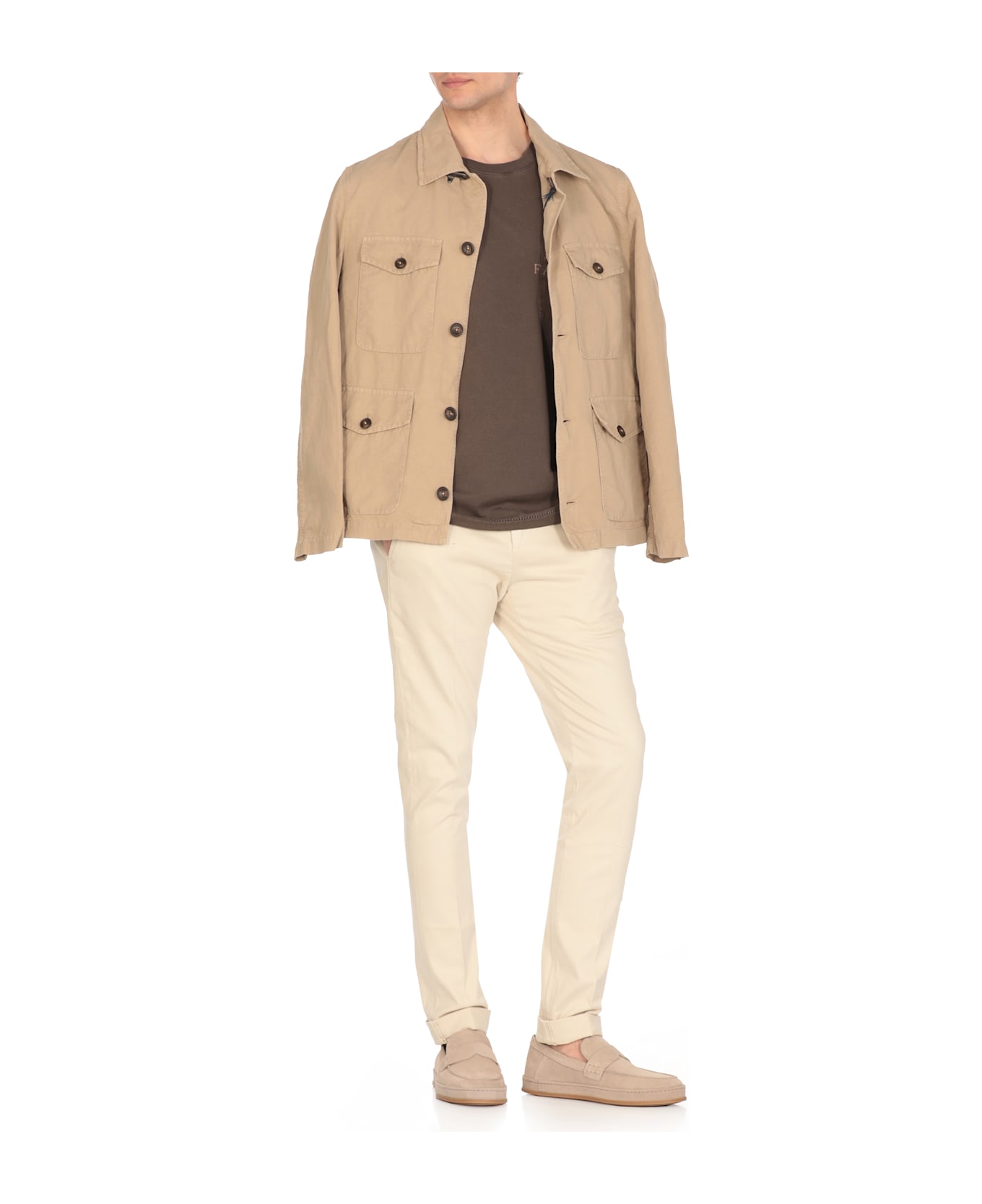 Fay T-shirt With Logo - Brown
