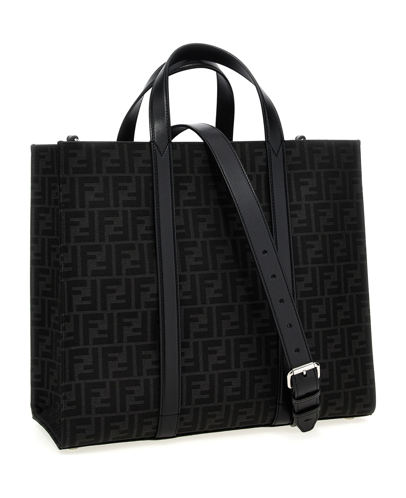 Fendi Ff Jacquard Shopper - Black  