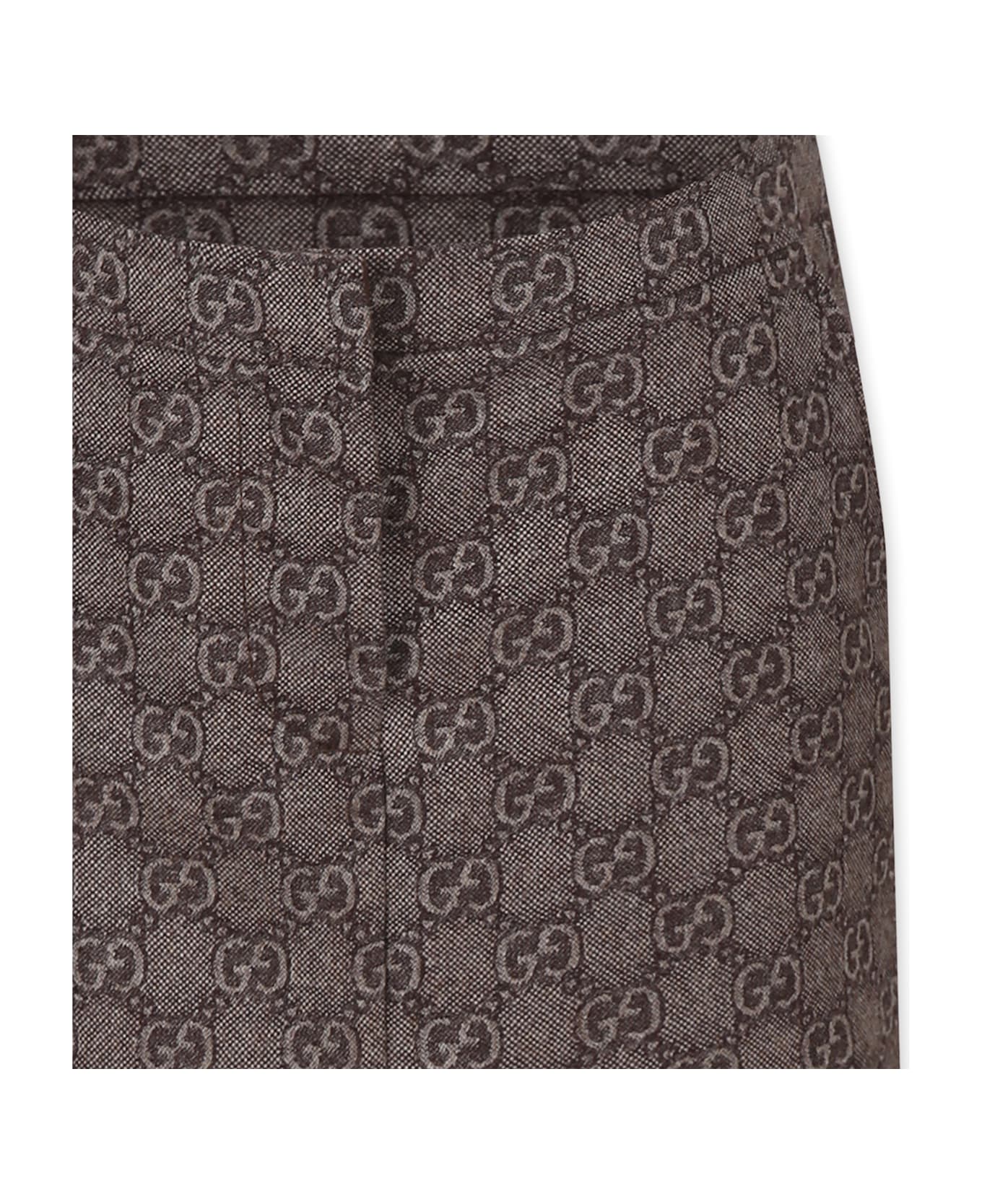 Gucci Brown Skirt For Girl - Brown