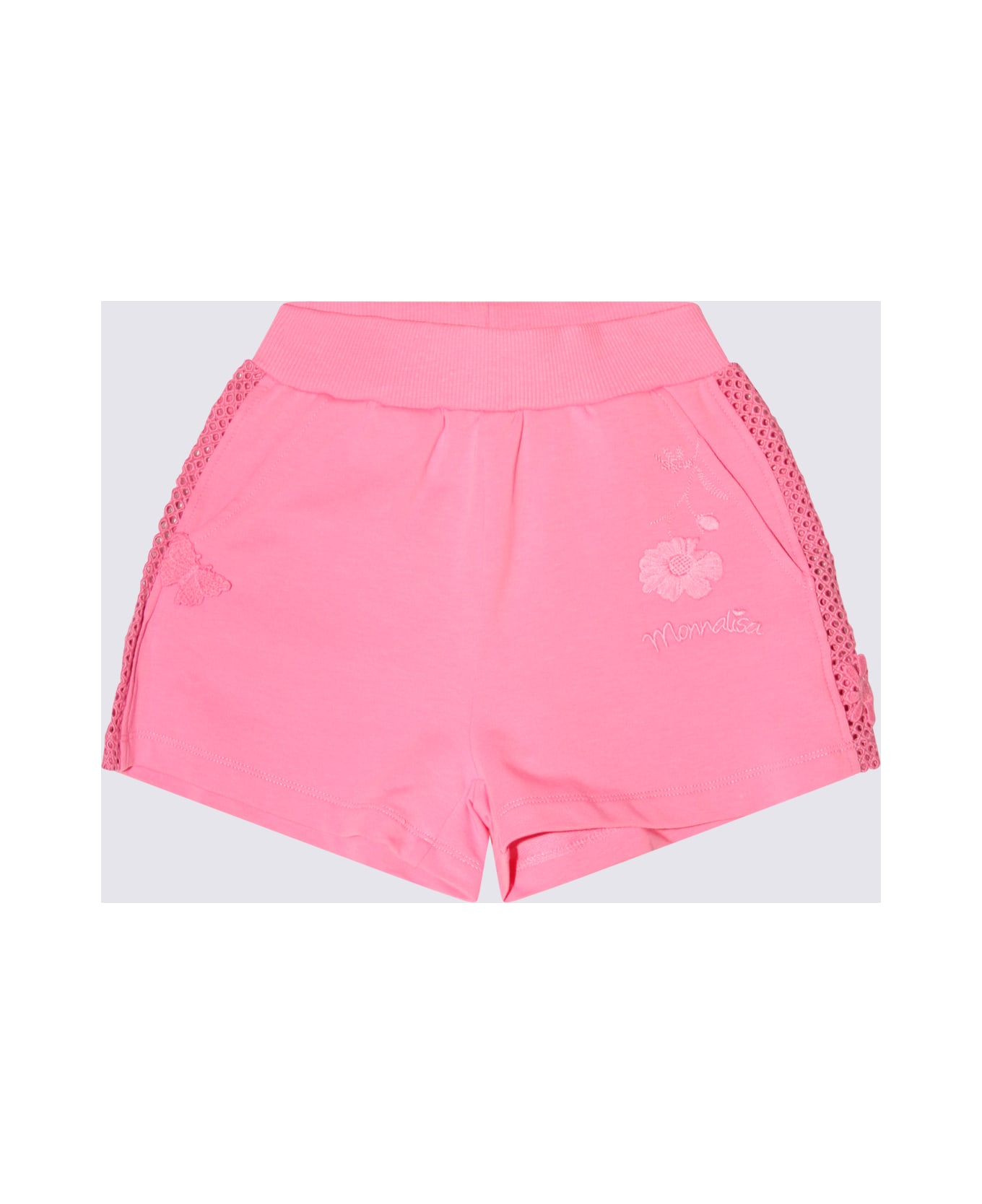 Monnalisa Pink Peach Cotton Shorts - Rosa Peach ボトムス