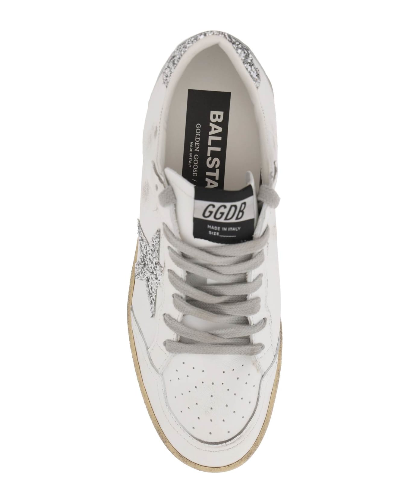 Golden Goose Leather Ball Star Sneakers - WHITE SILVER (White)