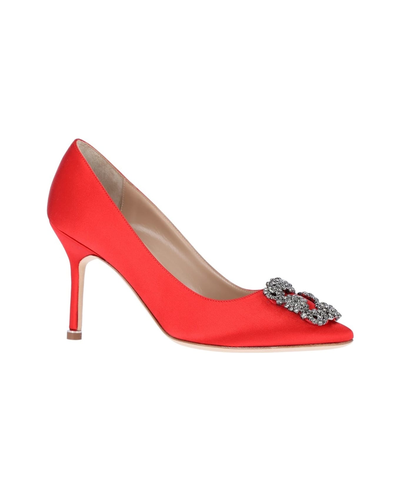 Manolo Blahnik Hangisi 090 Satin Pumps - Red