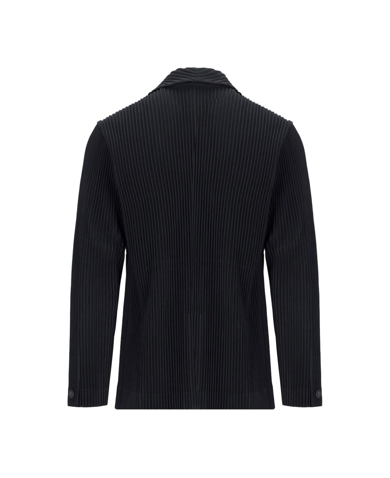 Homme Plissé Issey Miyake Single-breasted Pleated Blazer - Black