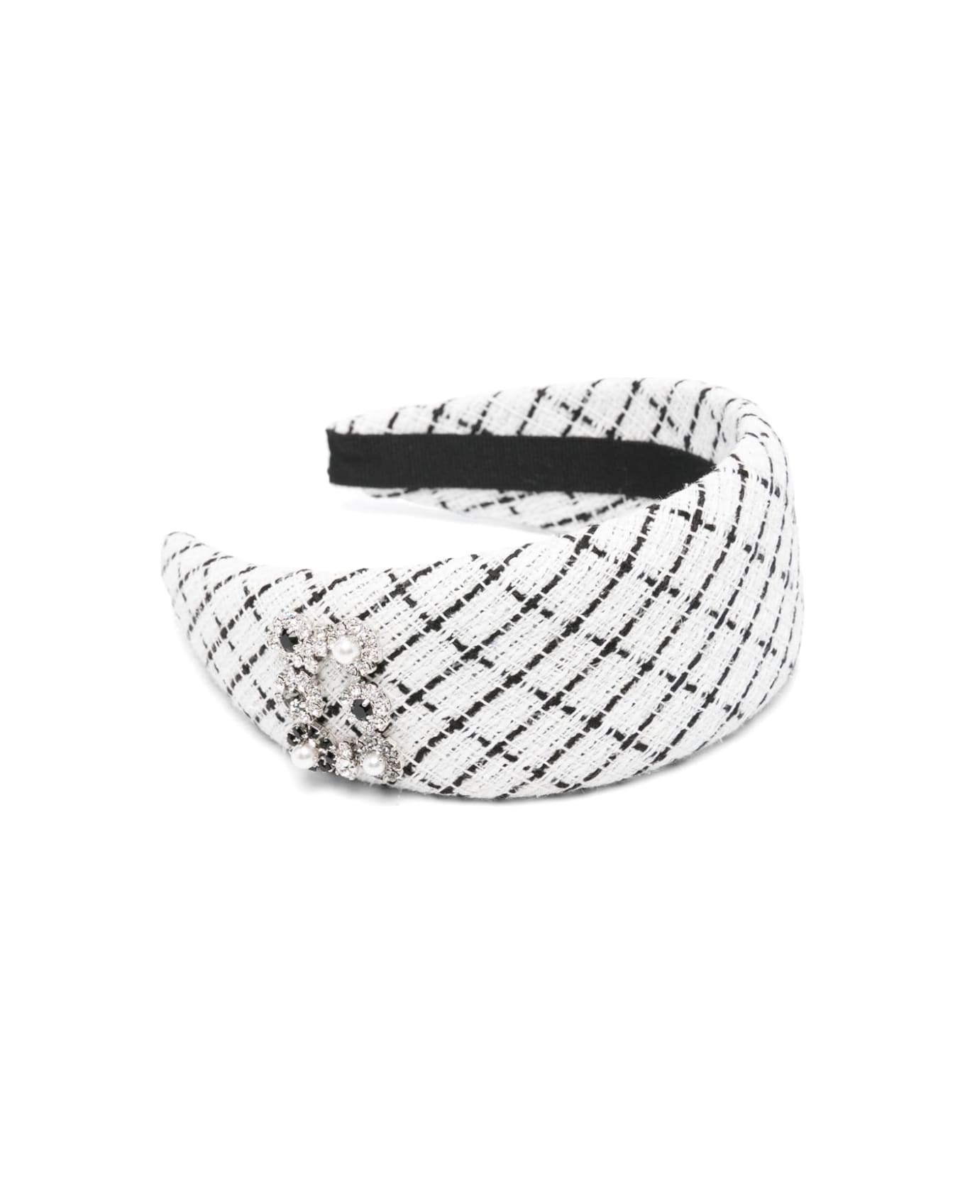 Roger Vivier Rv Flowers Strass Pearl Headband - White