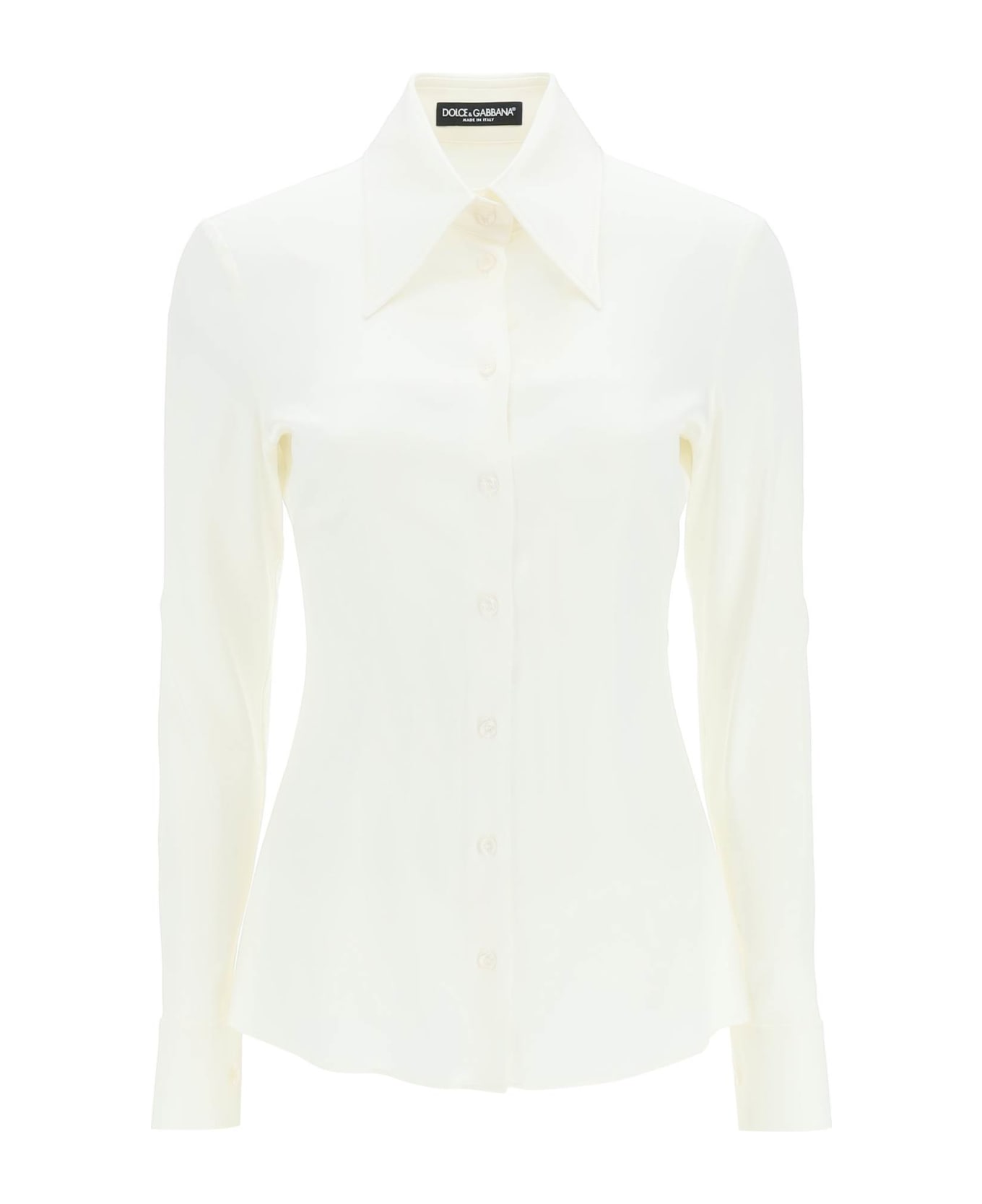 Dolce & Gabbana Silk Long-sleeved Dress - BIANCO NATURALE (White) シャツ
