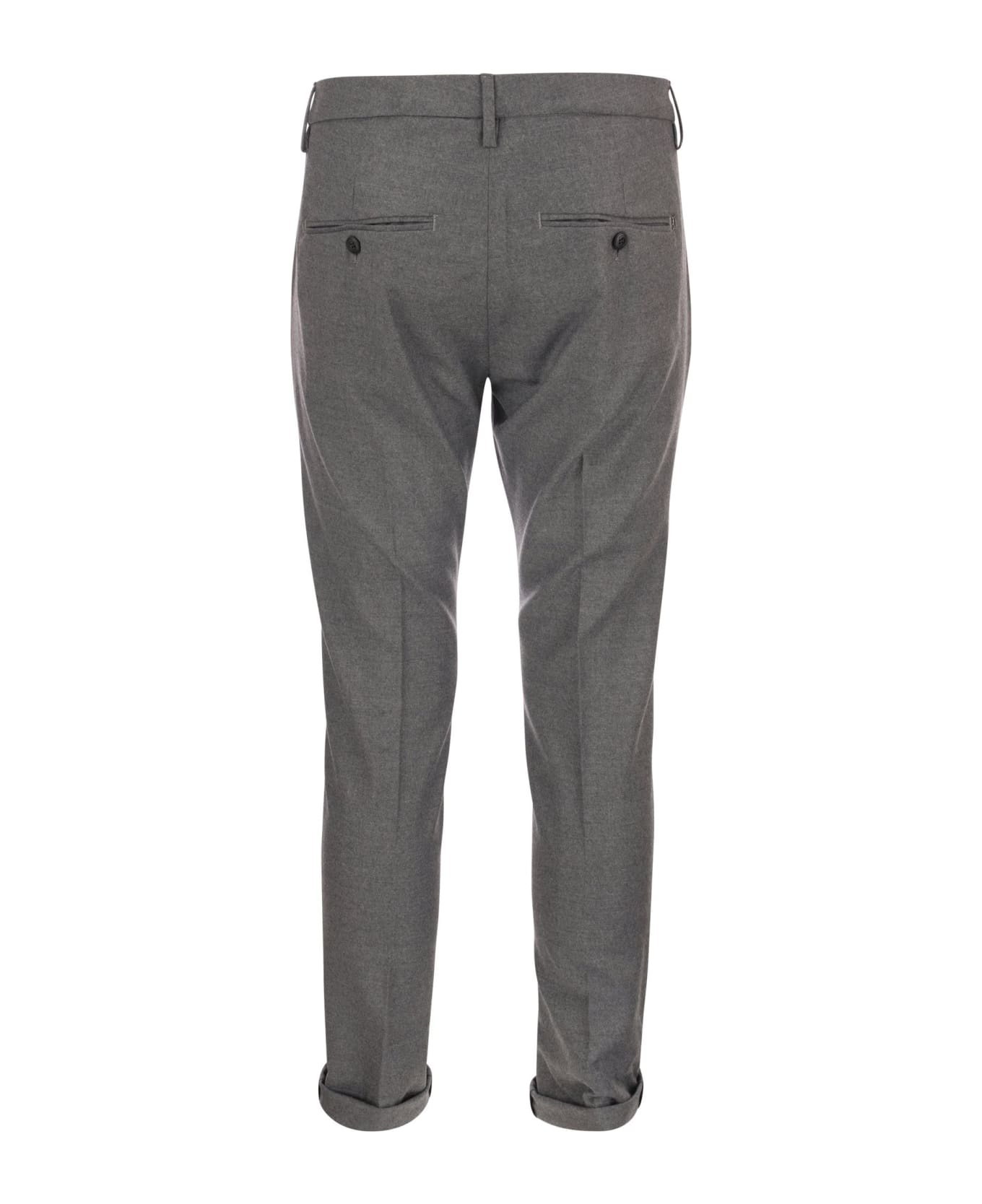 Dondup Gaubert - Slim Fit Trousers In Gabardine - Grey