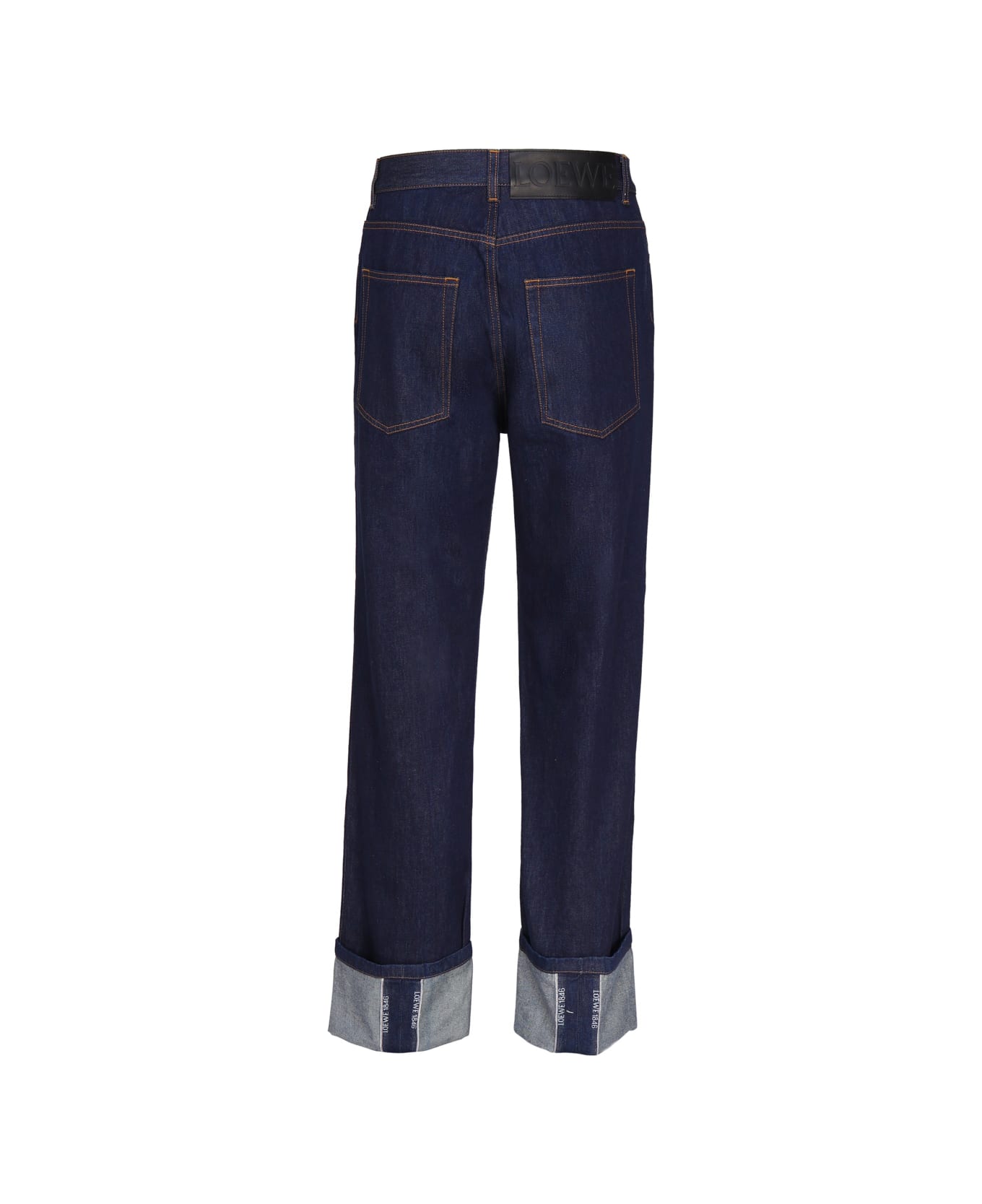 Loewe Fisherman Jeans In Denim With Turn-up - Indigo