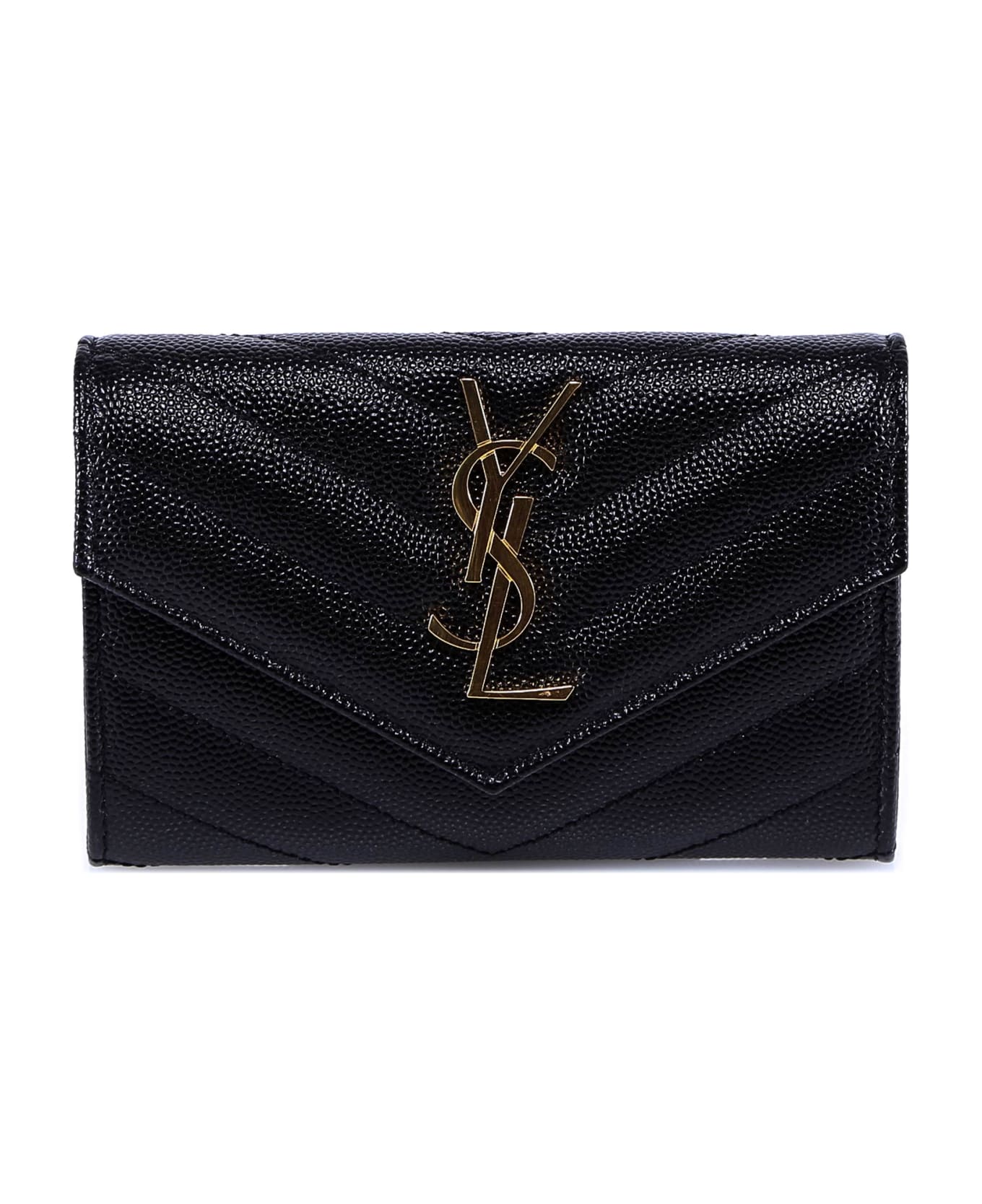Saint Laurent Cassandra Wallet - BLACK