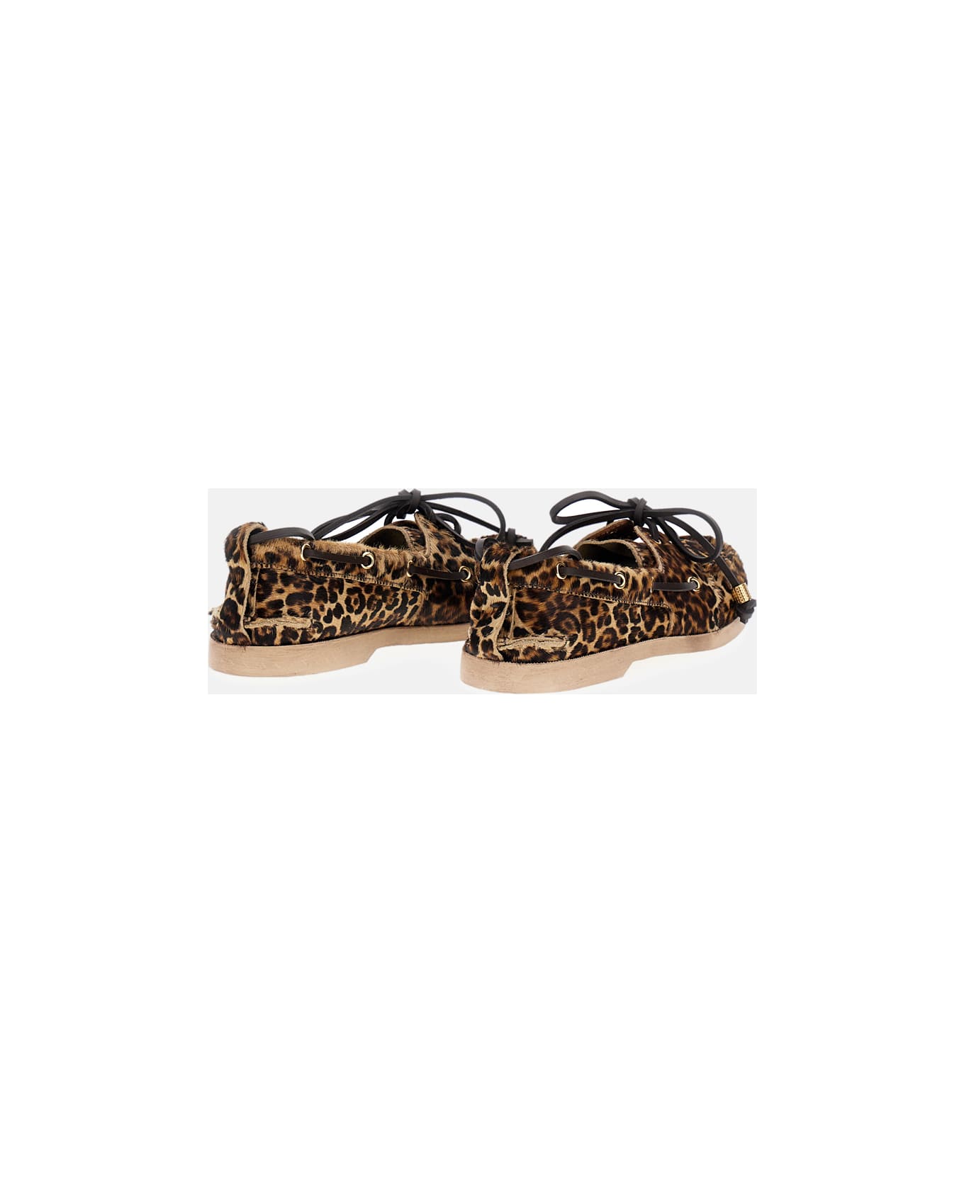 Golden Goose Boat Moccasin - Beige Brown Black Leo