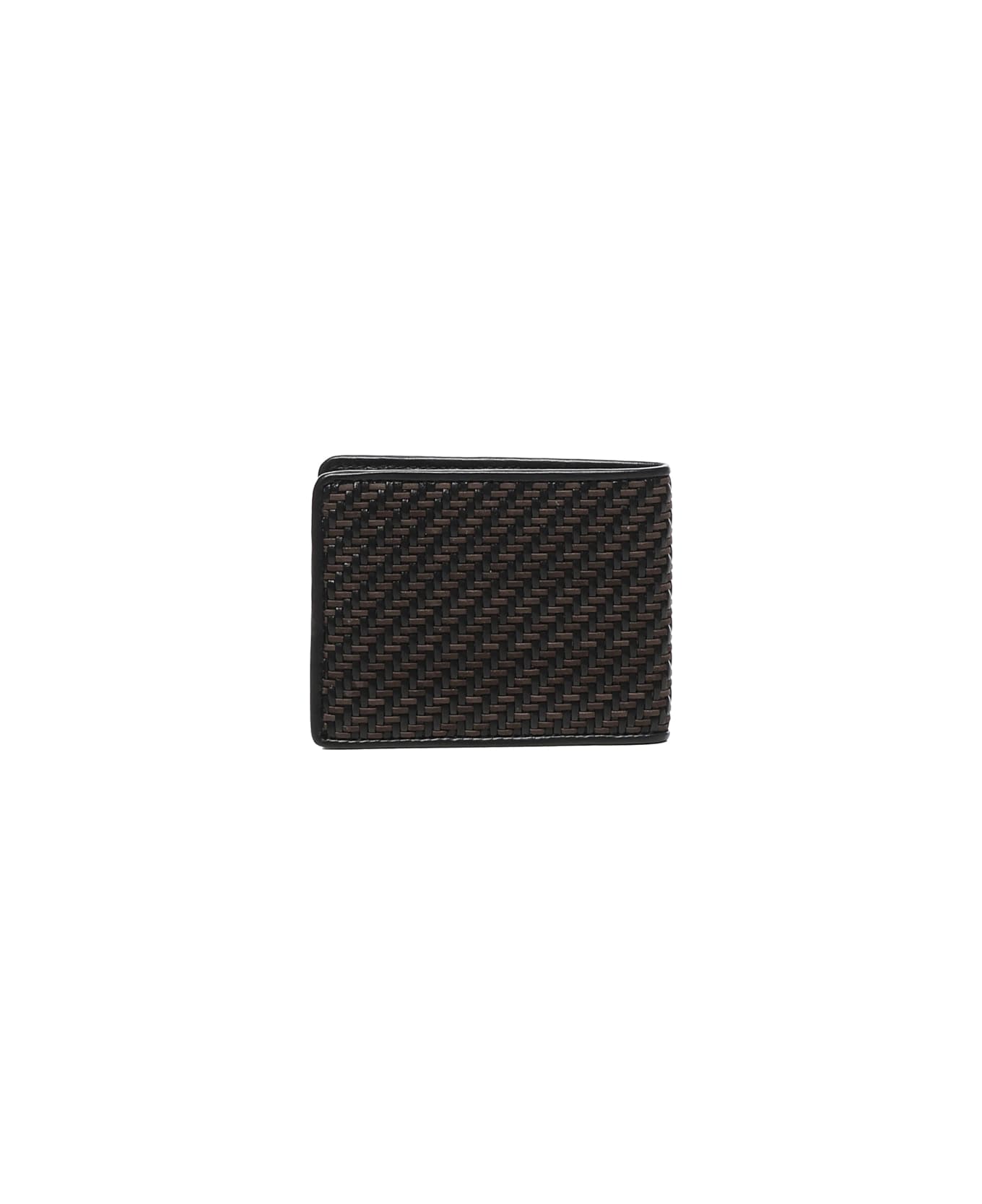 Ferragamo Wallet With Braid - Dark Brown,Black