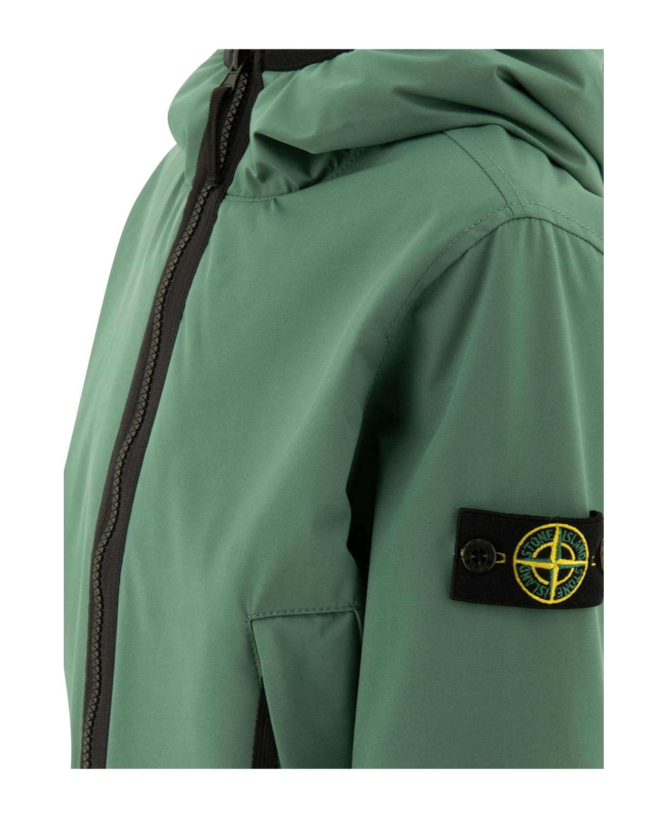 Stone Island Compass-badge Zip-up Jacket - Verde