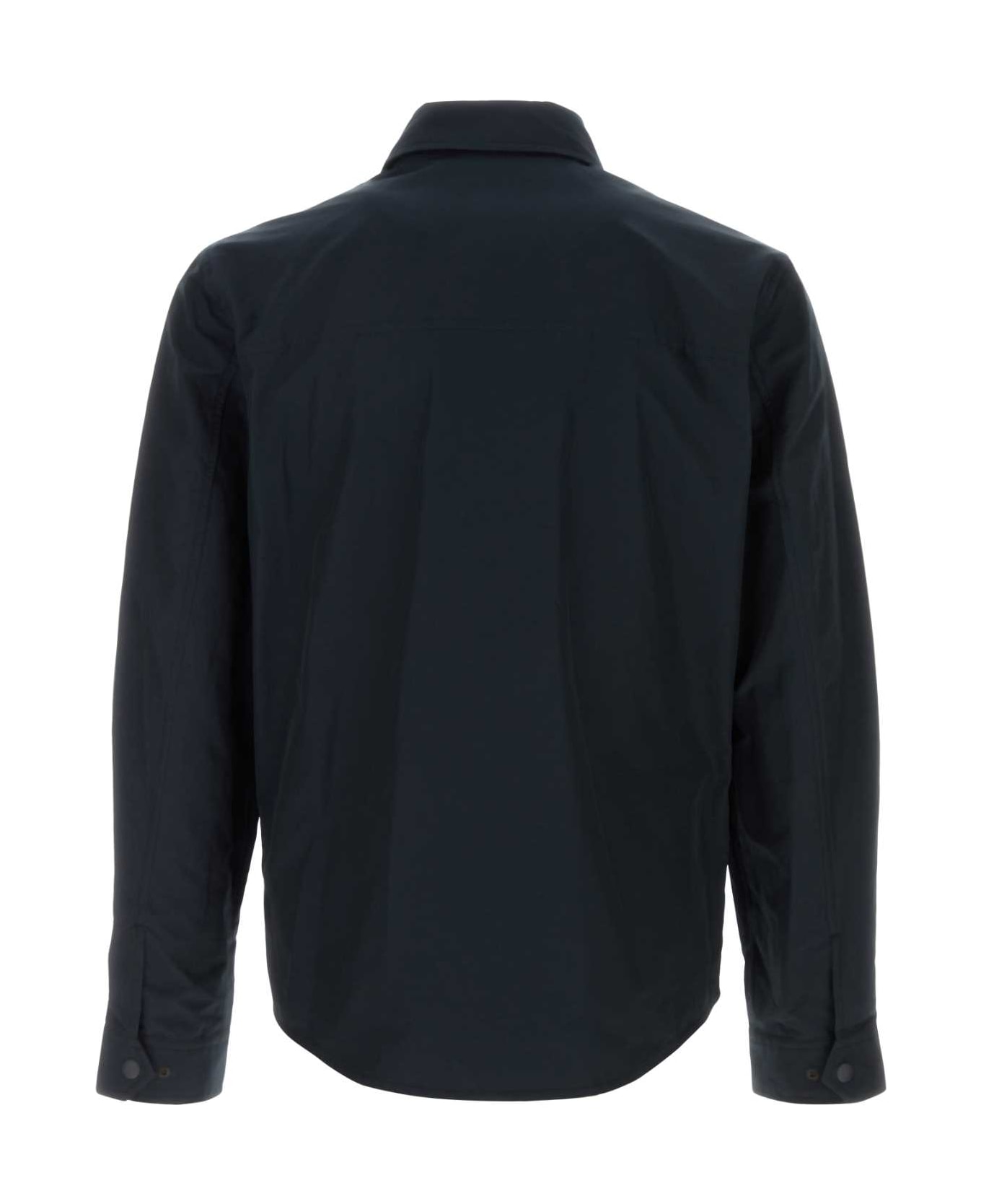 Woolrich Navy Blue Cotton Blend Shirt - MELTONBLUE