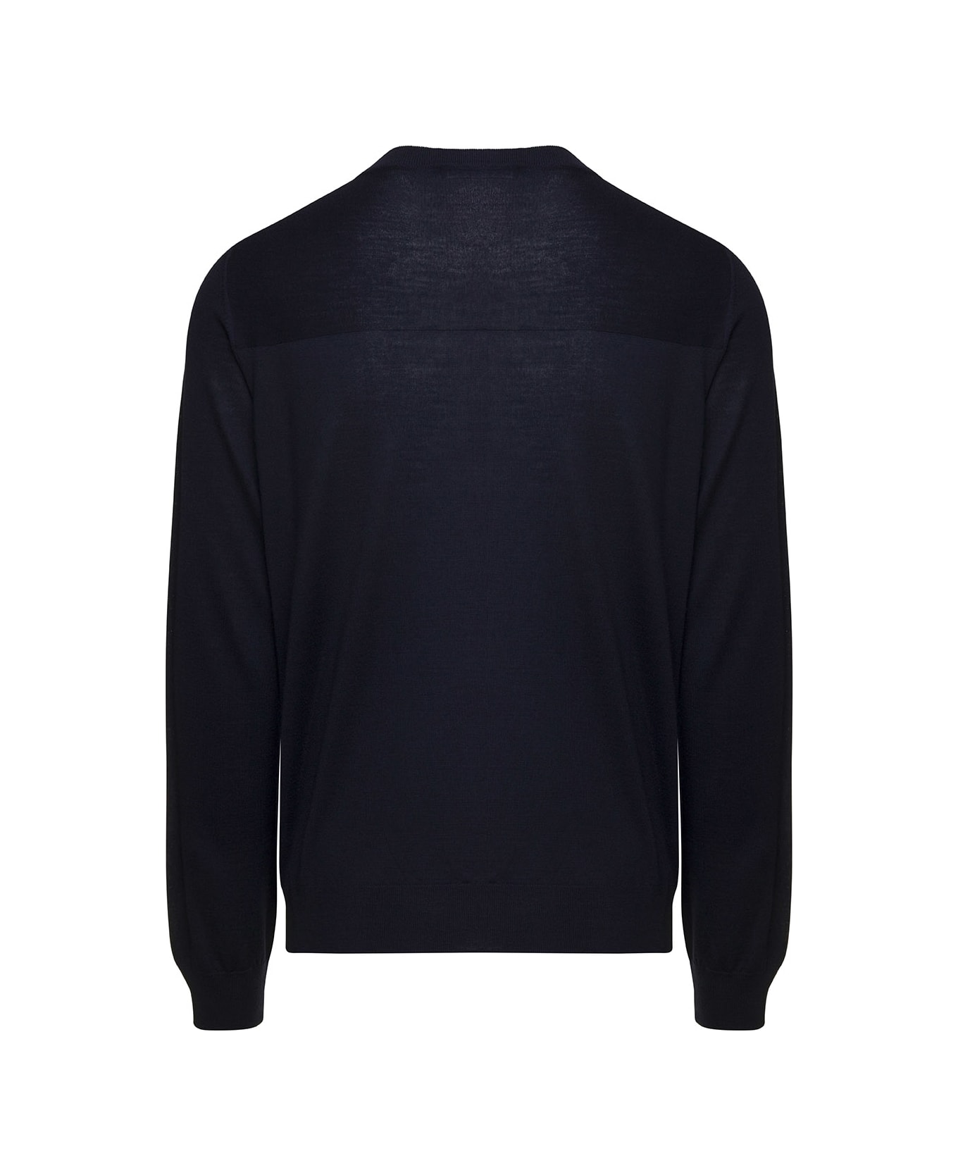Jil Sander Blue Crewneck Sweater With Long Sleeves In Wool Man - Blu