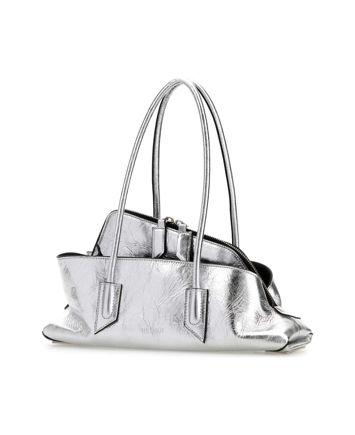 The Attico Silver Leather Small La Passeggiata Handbag - SILVER