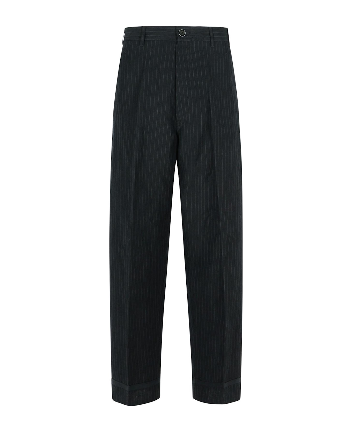 Maison Margiela Black Linen Blend Trousers - Black