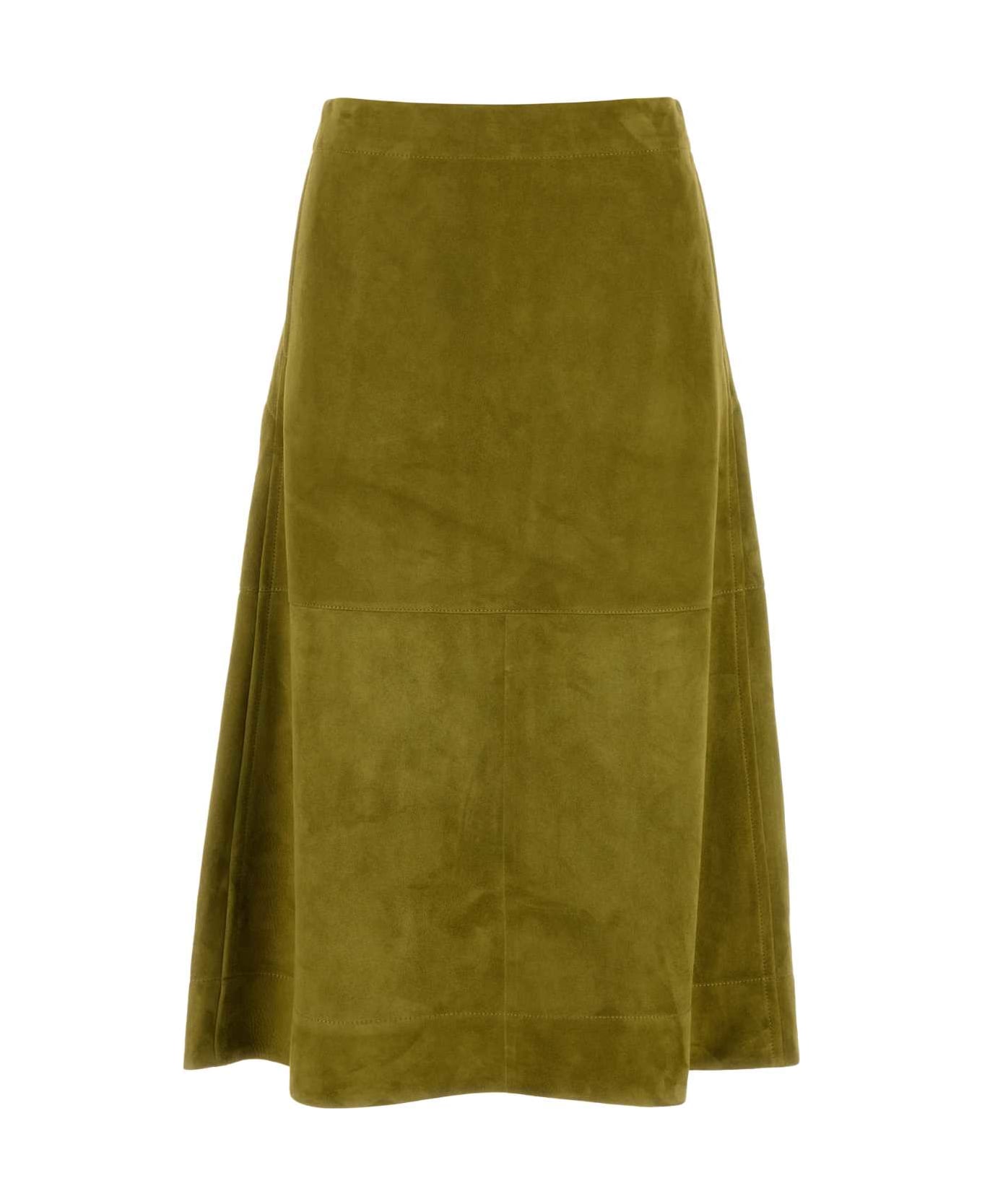 Bottega Veneta Green Suede Skirt - MARSH