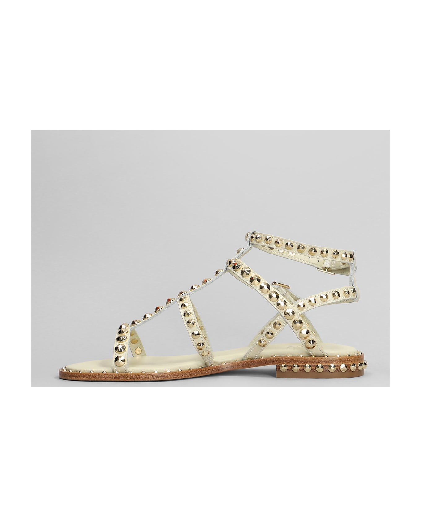Ash Precious Flats In Beige Leather - beige