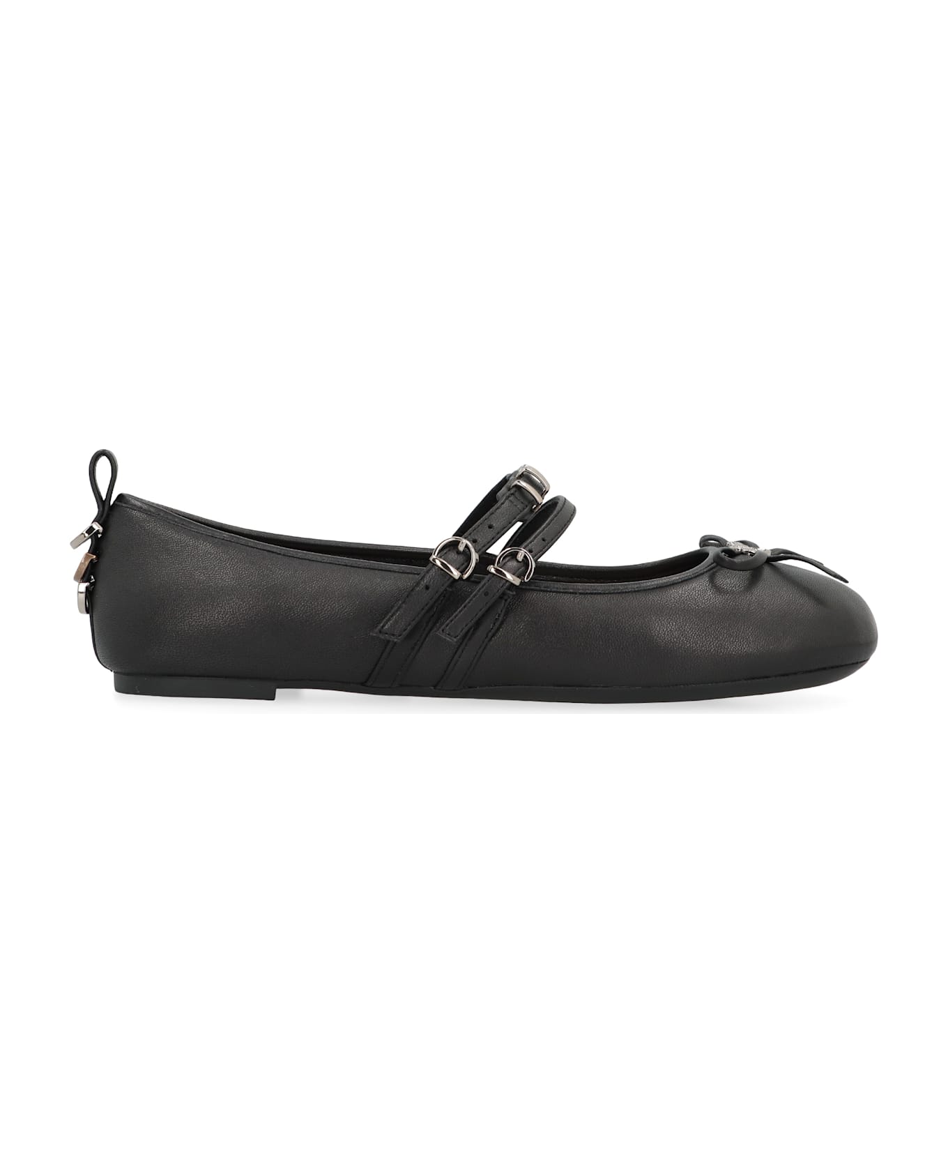Pinko Gioia Leather Ballet Flats - Black
