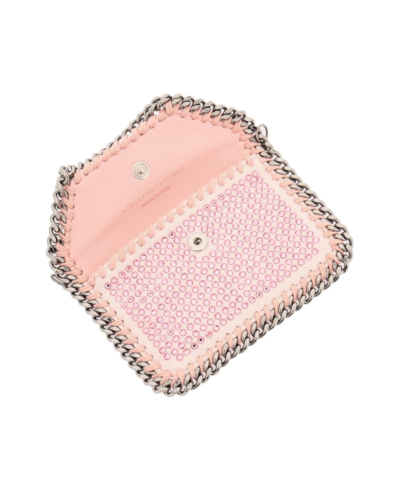 Stella McCartney 'falabella' Cardholder With Crystals - ROSE (Silver)